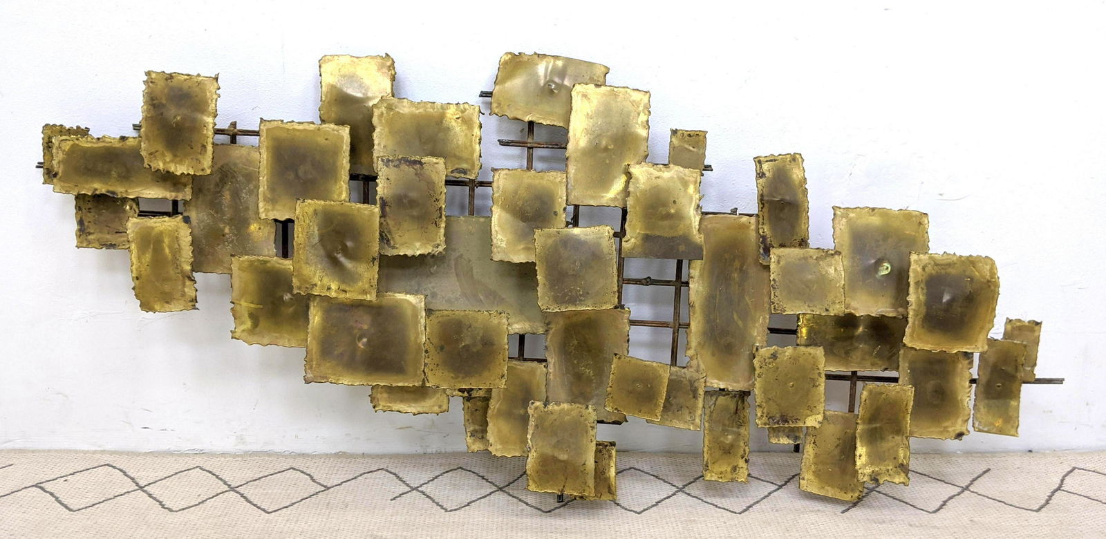 Large Mixed Metal Wall Sculpture.  Brutalist design. (1 of 9)