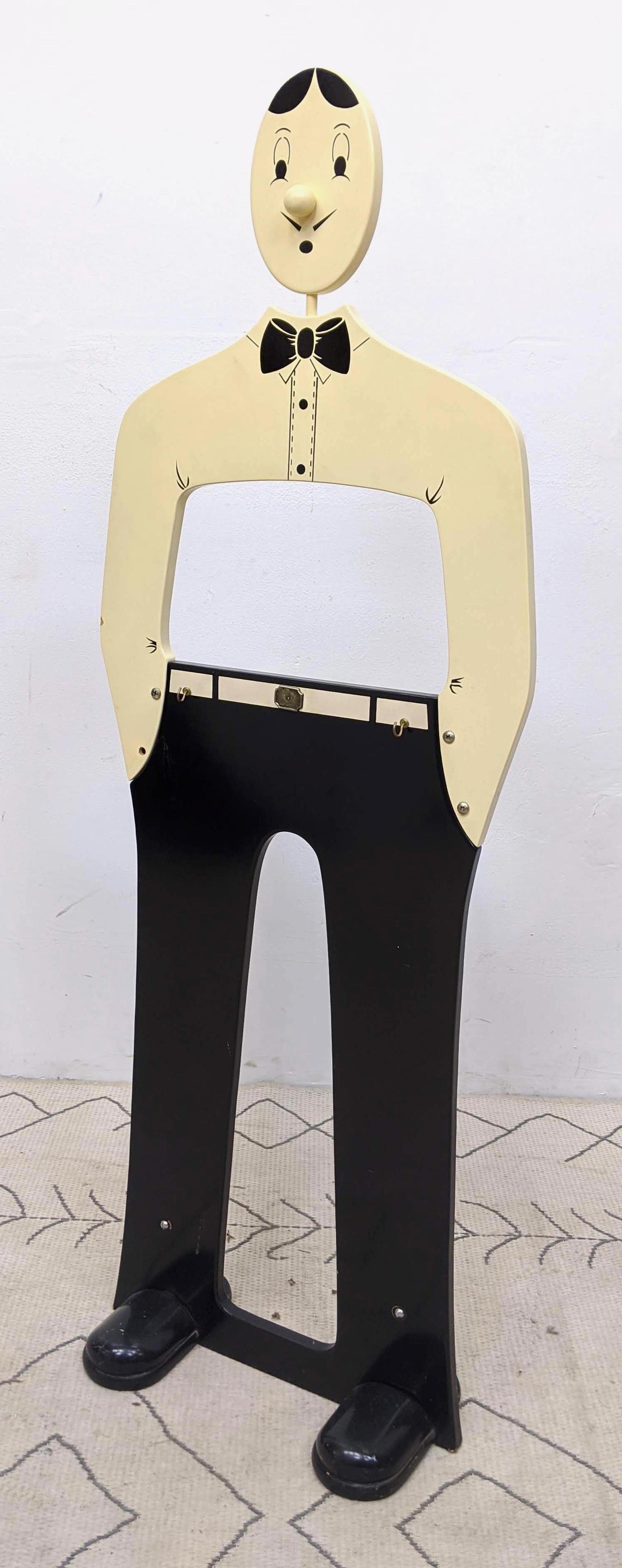 Painted wood Figural Valet Stand.: Painted wood Figural Valet Stand. -- Dimensions: H: 56 inches: W: 20 inches: D: 9.5 inches ---