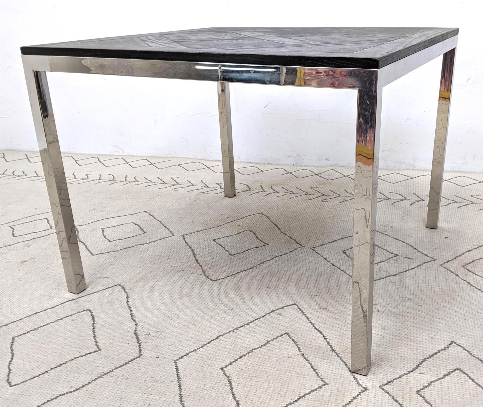 Mid Century Modern Ebonized Oak and Chrome Dinette Dini (1 of 11)