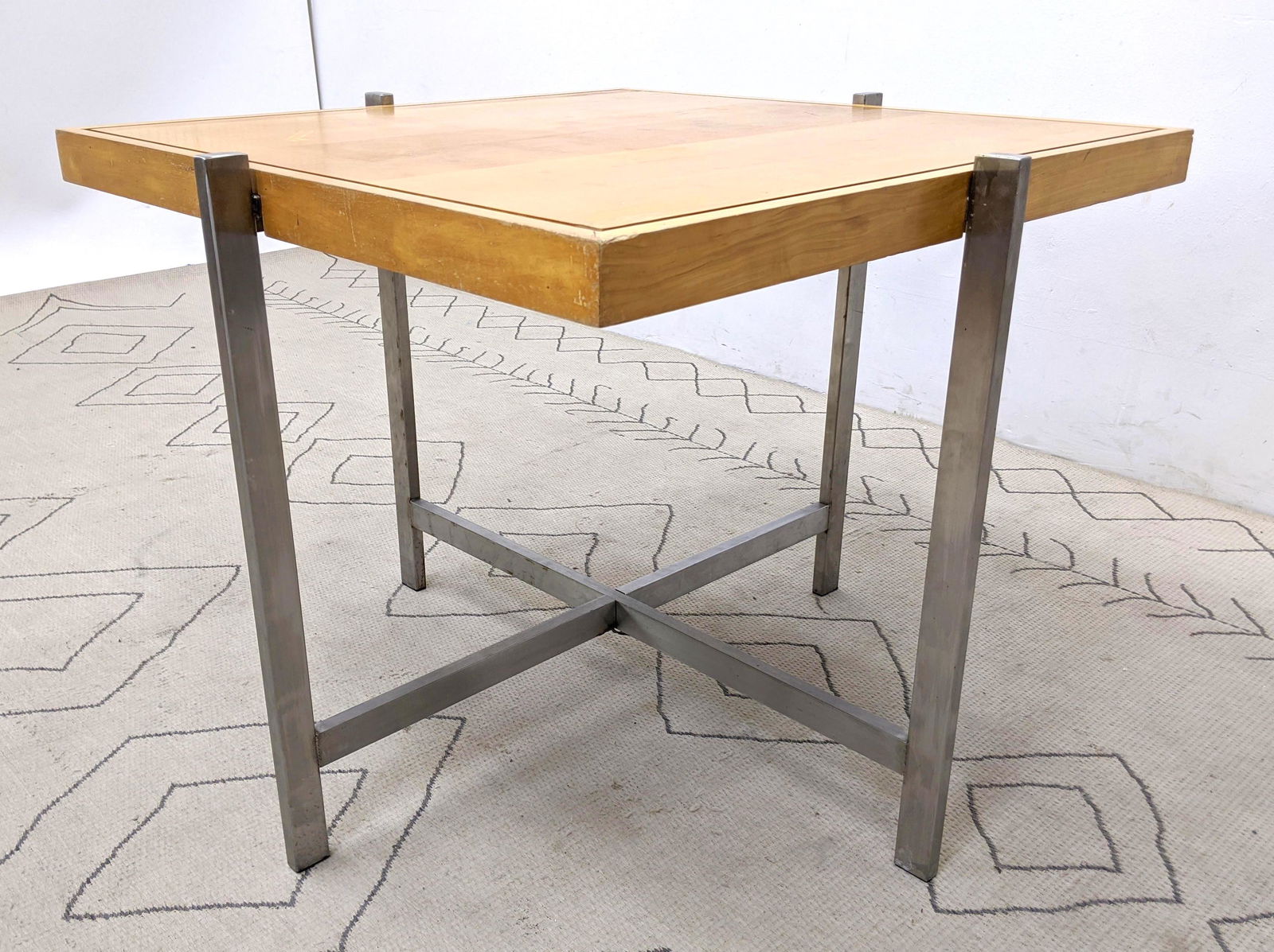 Mid Century Modern Folding Game Table with Chrome Base. (1 of 10)