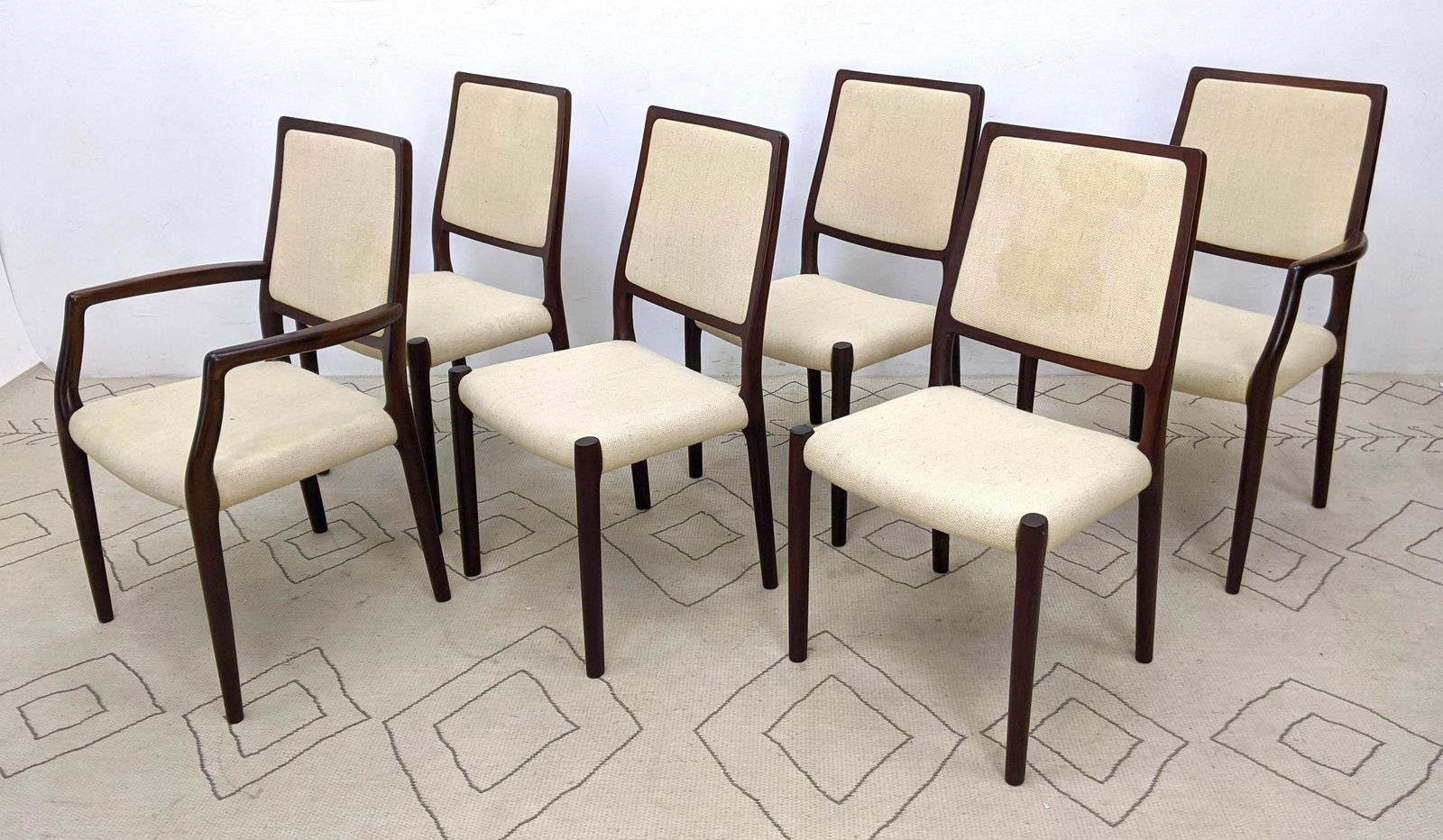 6pcs J.L. MOLLER Dining Chairs. Danish Modern Rosewood. (1 of 16)