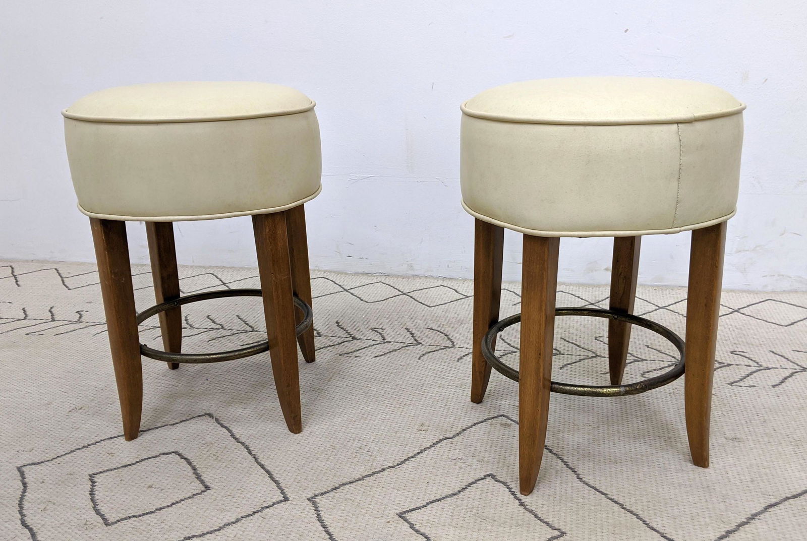 Pair of Art Deco Low Vanity Stools. (1 of 8)