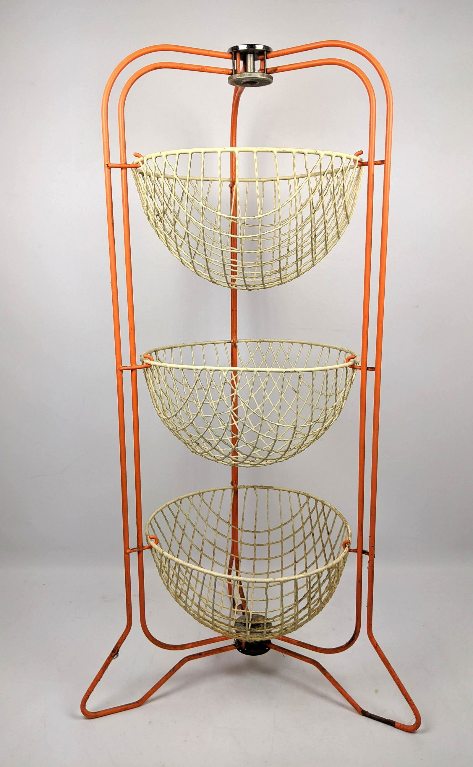 PRESTIGE Mid Century Modern Folding Wire Basket Stand. (1 of 14)