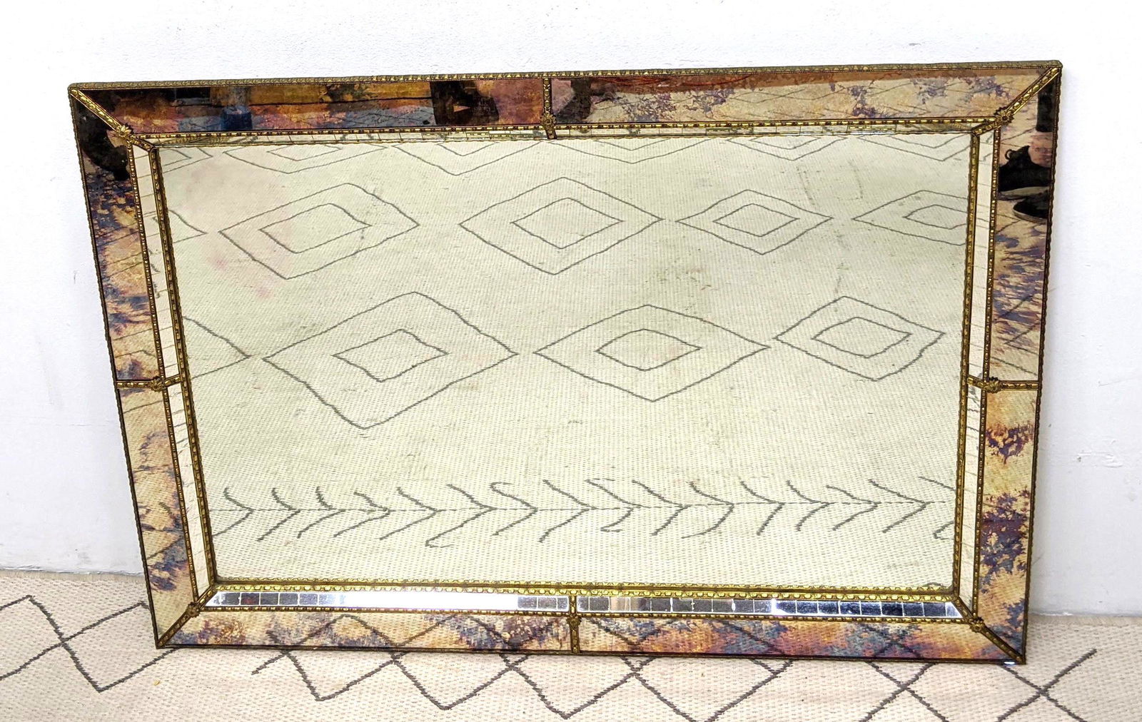 RH Spain Mid Century Modern Wall Mirror. Antiqued finis (1 of 10)