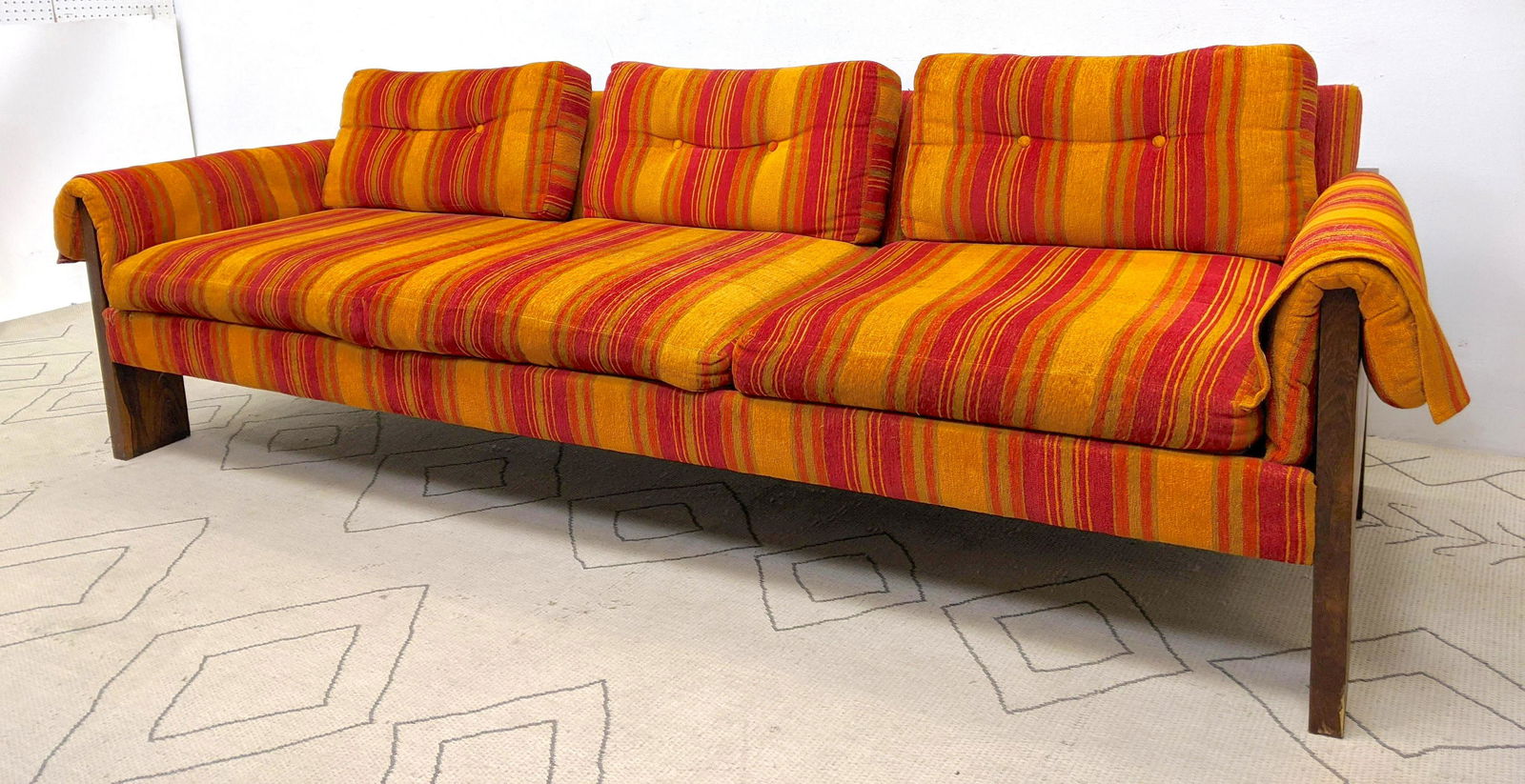 American Modern Sofa Couch with Rosewood Frame. (1 of 15)