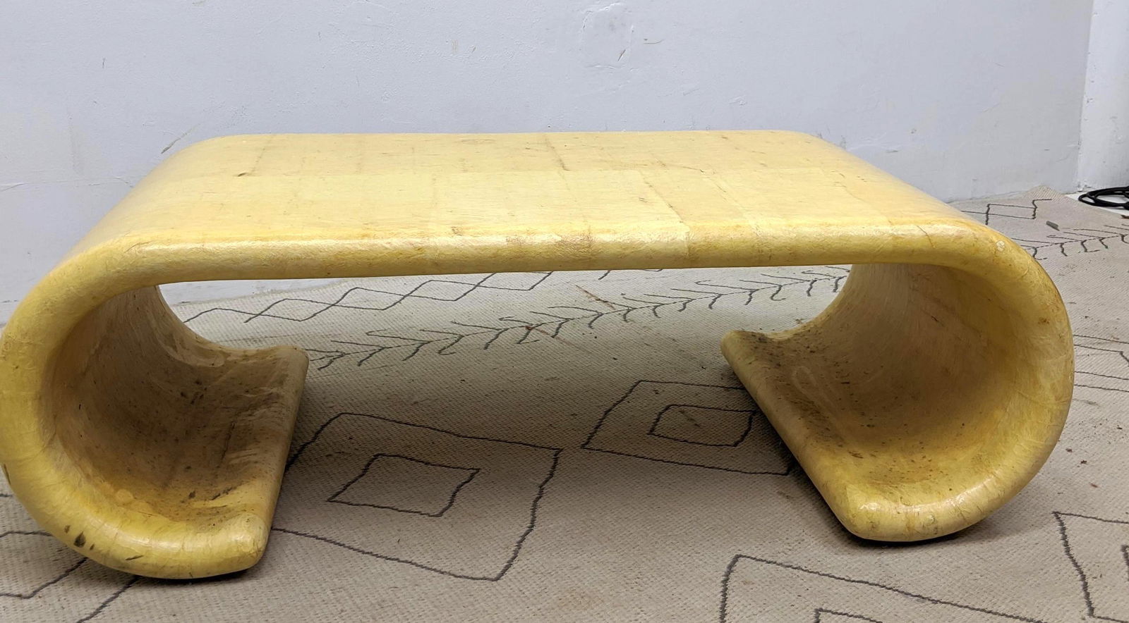 Karl Springer Style Parchment Coffee Cocktail Table. (1 of 13)