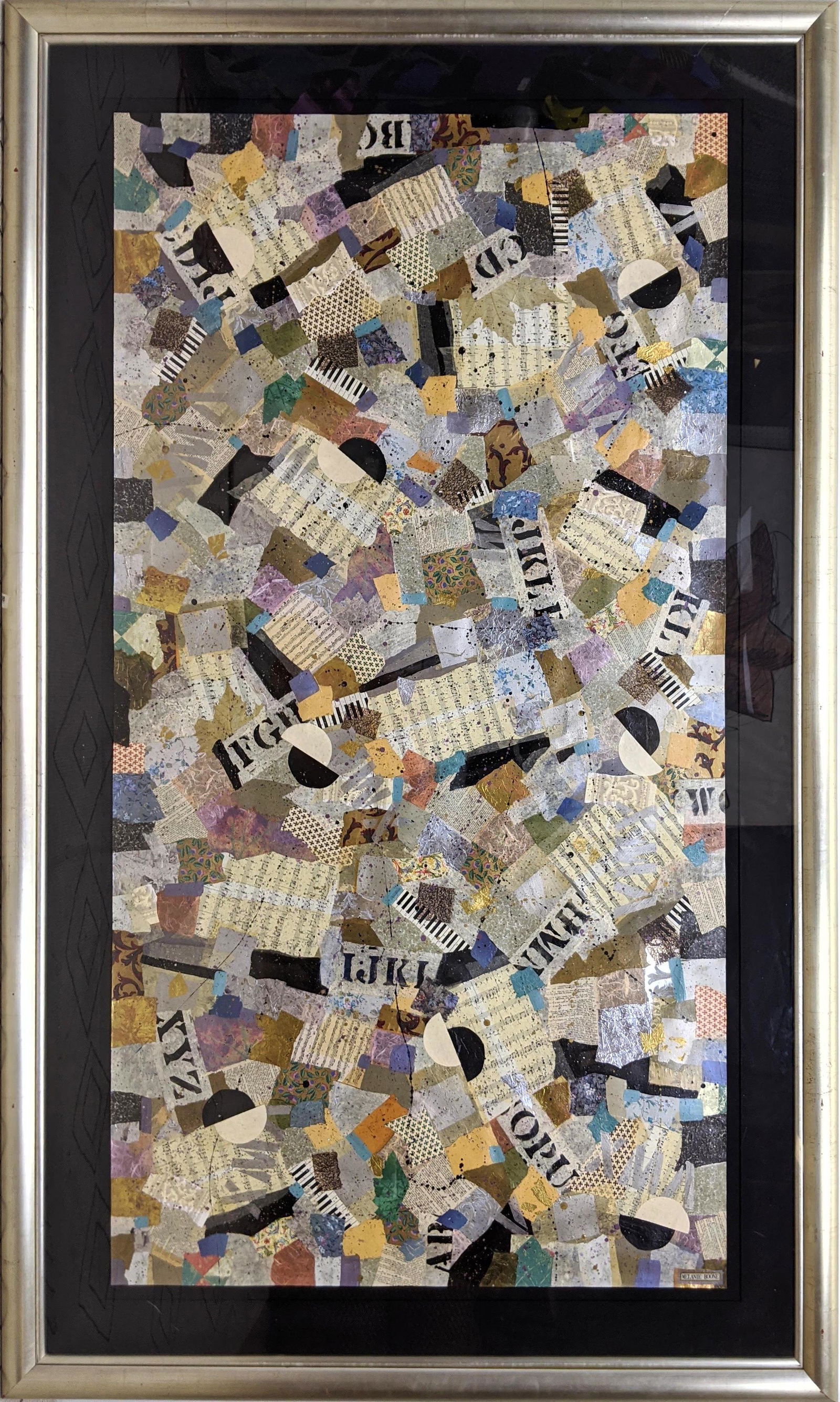 Large MELANIE BOONE. Mixed media Collage Framed Art. (1 of 7)