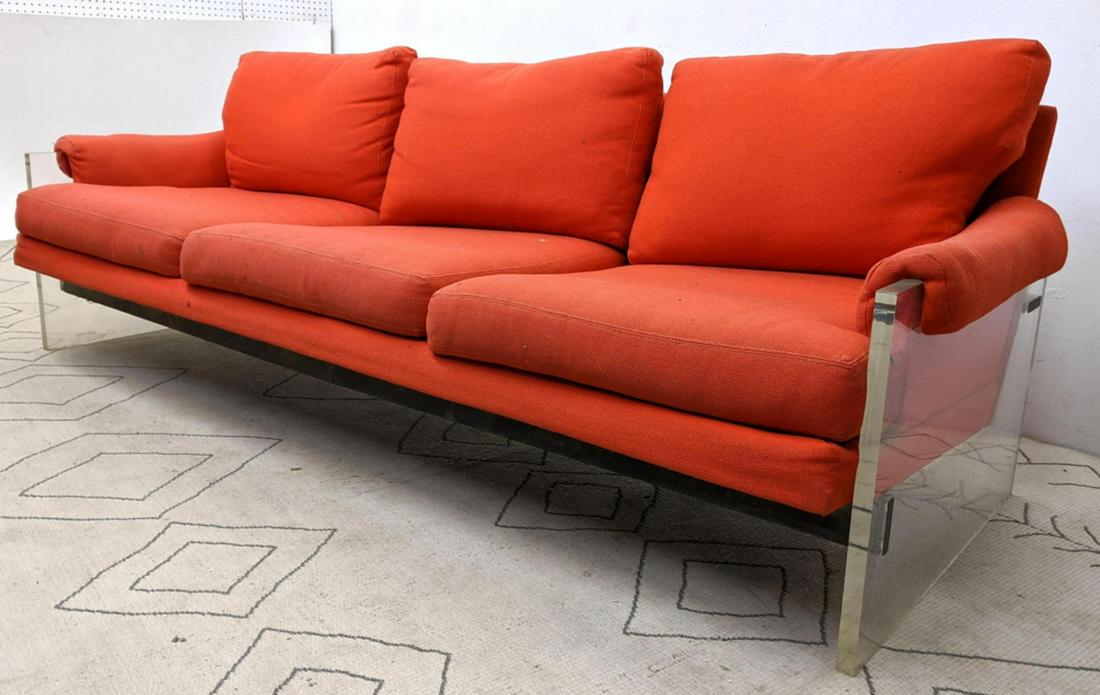 Mid Century Modern Lucite Acrylic Side Sofa Couch. Thic (1 of 15)