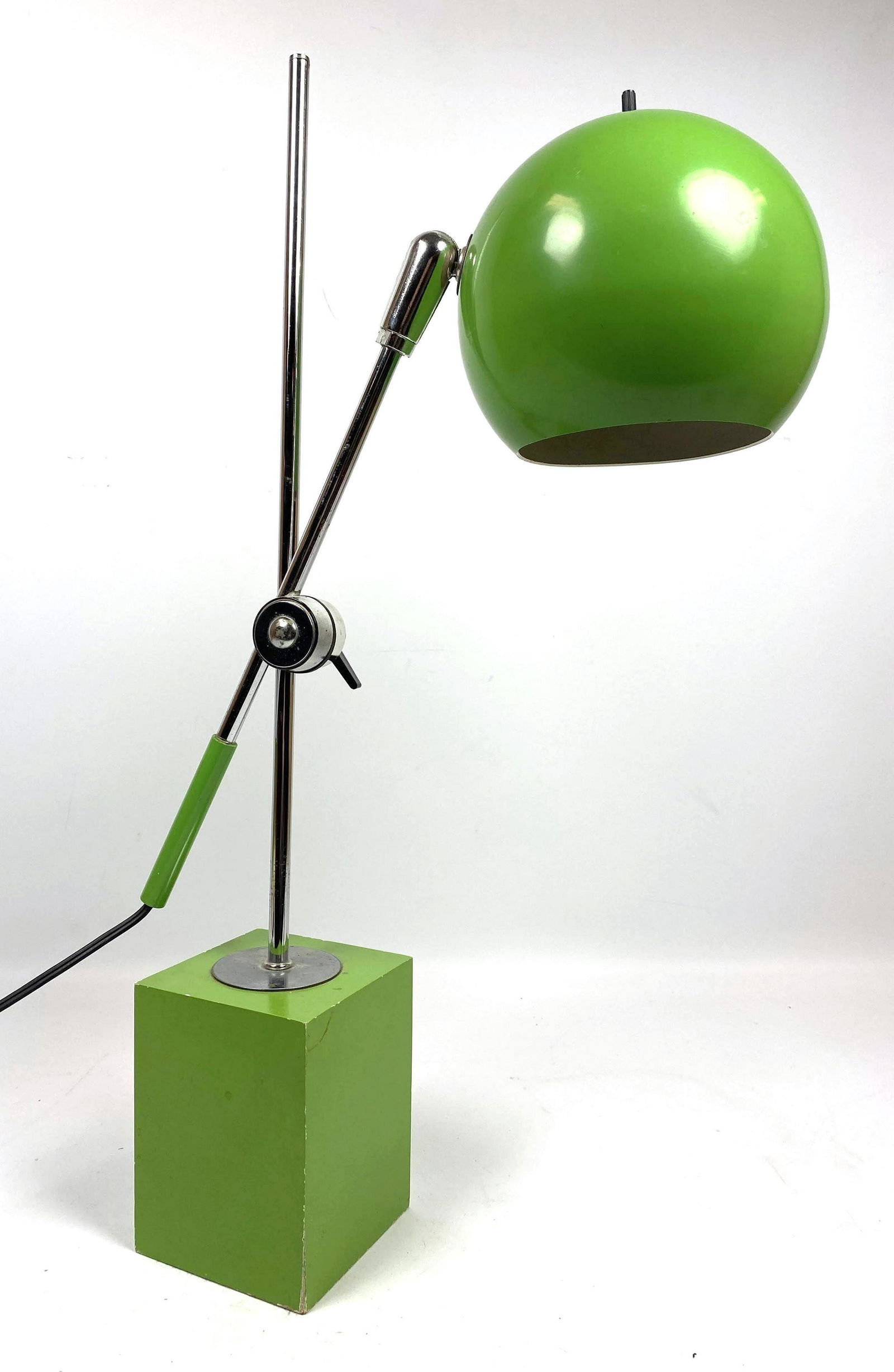 Sonneman Style Desk Lamp with Ball Shade on Chrome Arm. (1 of 16)