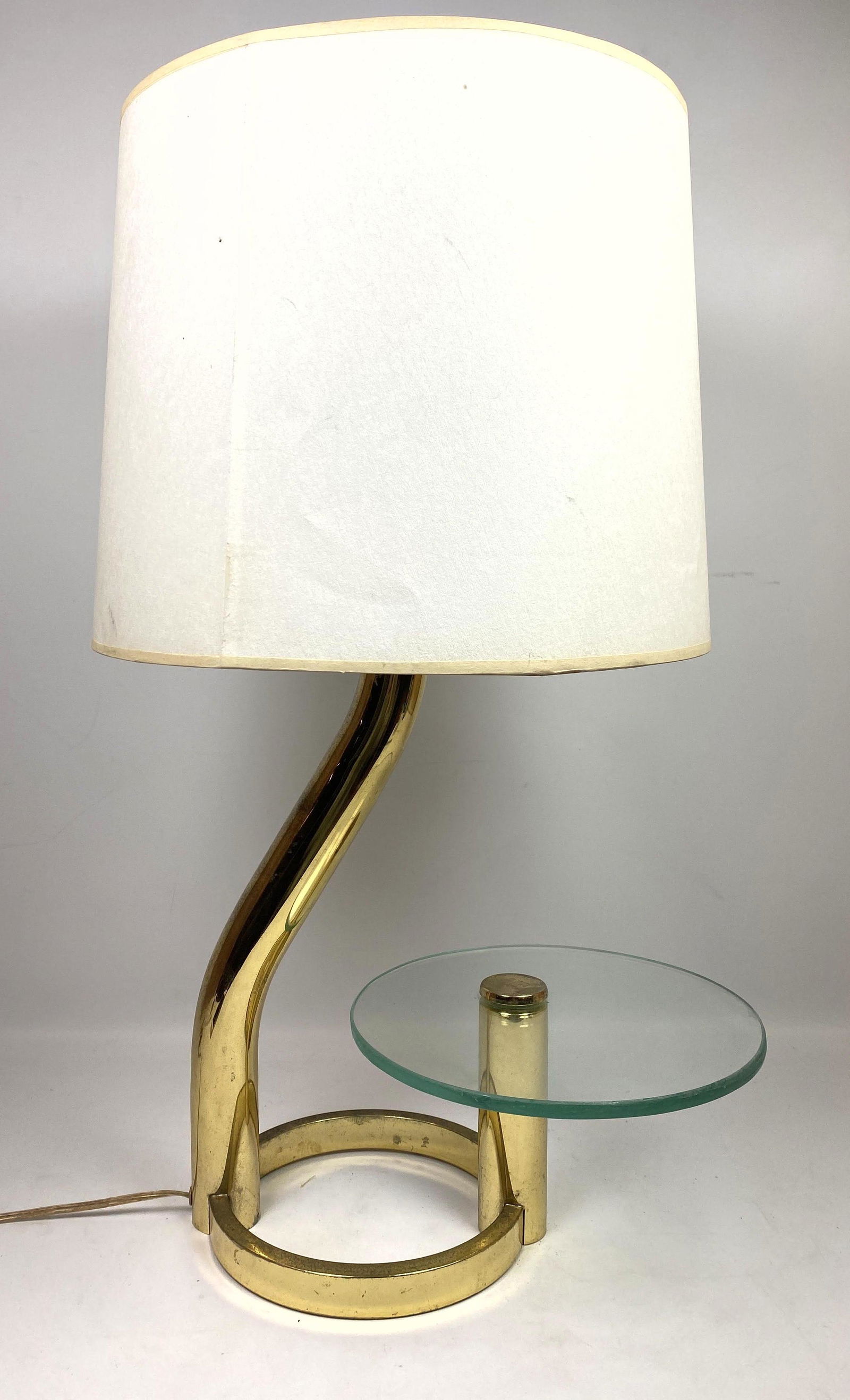 Gold Tone and Glass Table Lamp. Fontana Arte Style. Cur (1 of 14)
