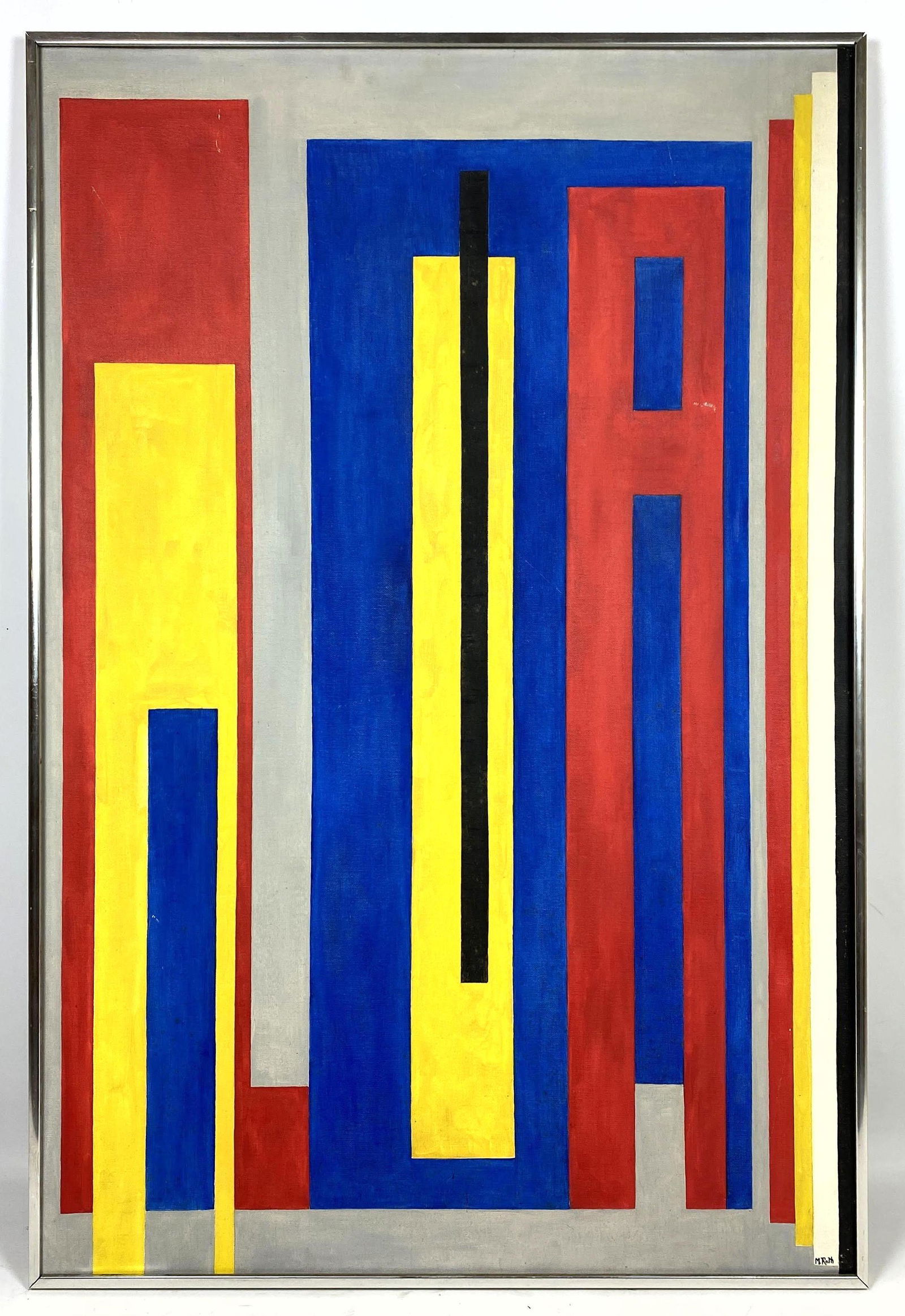 M ROTH Op Art Oil Painting on Board. (1 of 7)