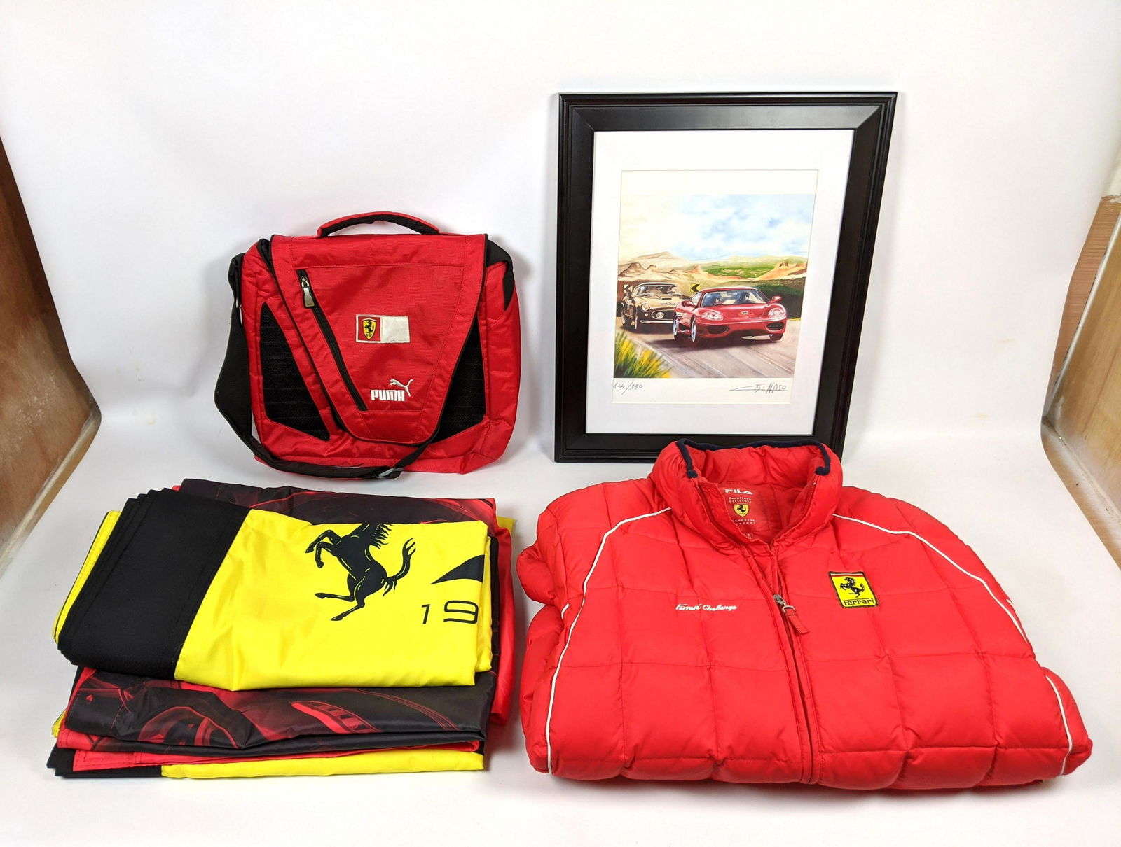 Ferrari Memorabilia. Jacket, Banner Flags, Back Pack, S (1 of 17)