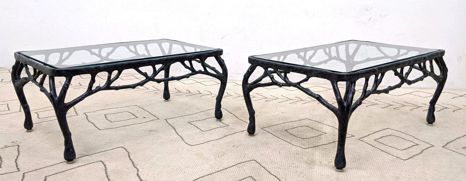 Pair Decorator Branch Form Coffee Tables.  Cast Aluminu (1 of 8)