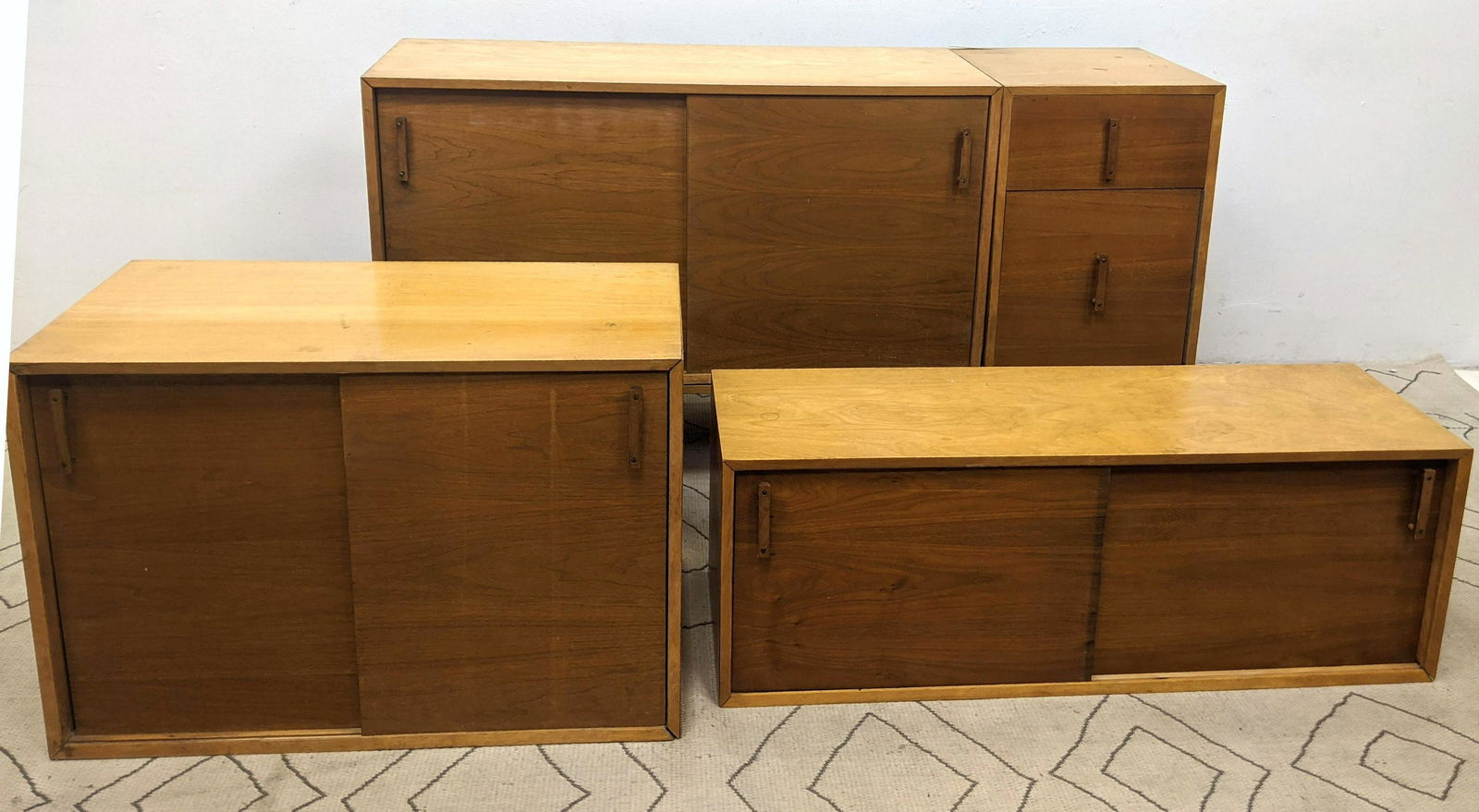 Mid Century Modern Cabinets Angled cabinets with slidin (1 of 20)