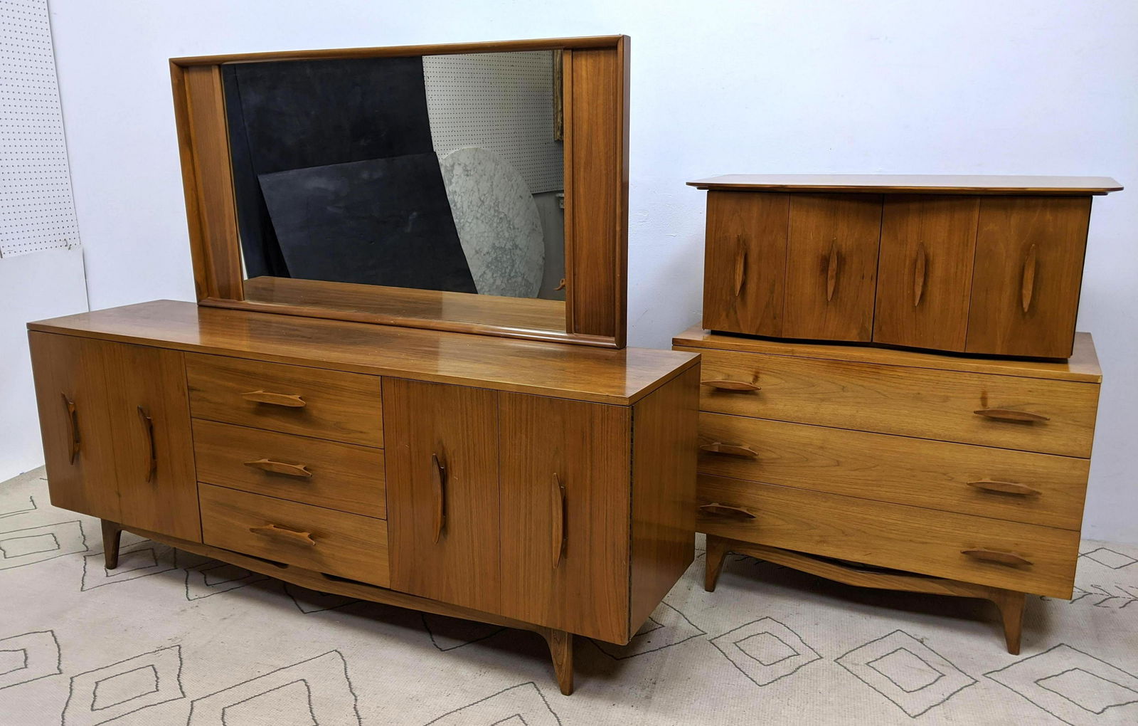 American Modern Walnut Bedroom Furniture. High Chest, L (1 of 20)