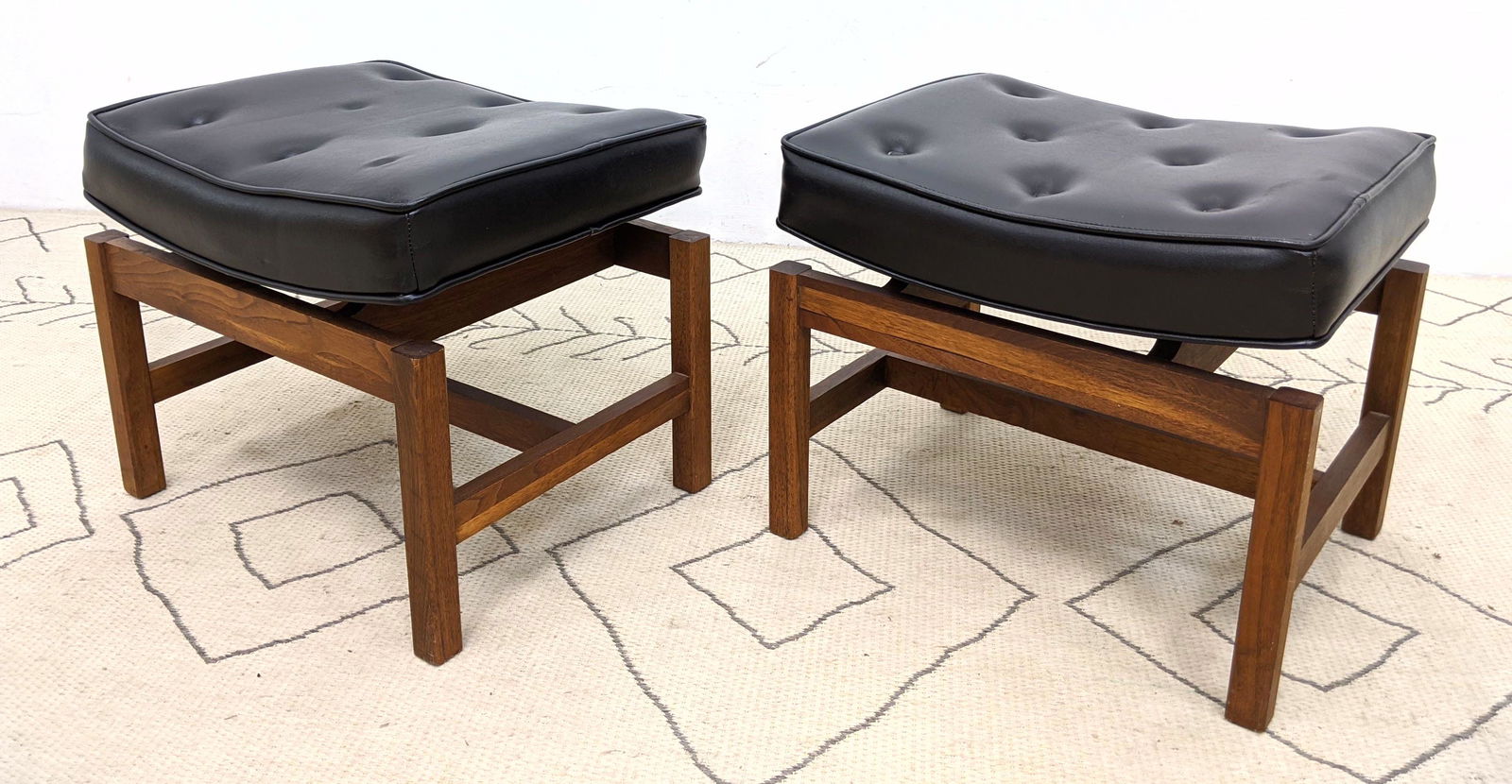 Pair JENS RISOM Style Benches Stools. American Modern W (1 of 10)
