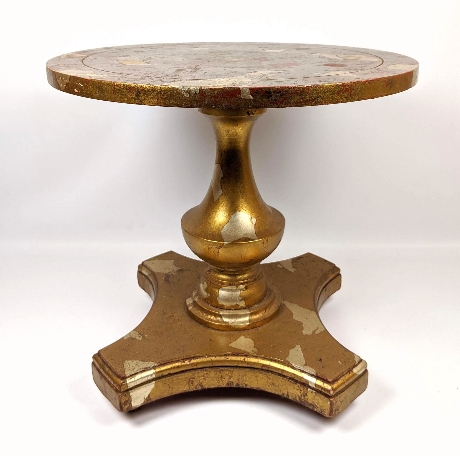 Small James Mont Tabouret  Table. Gold and silver leaf (1 of 10)