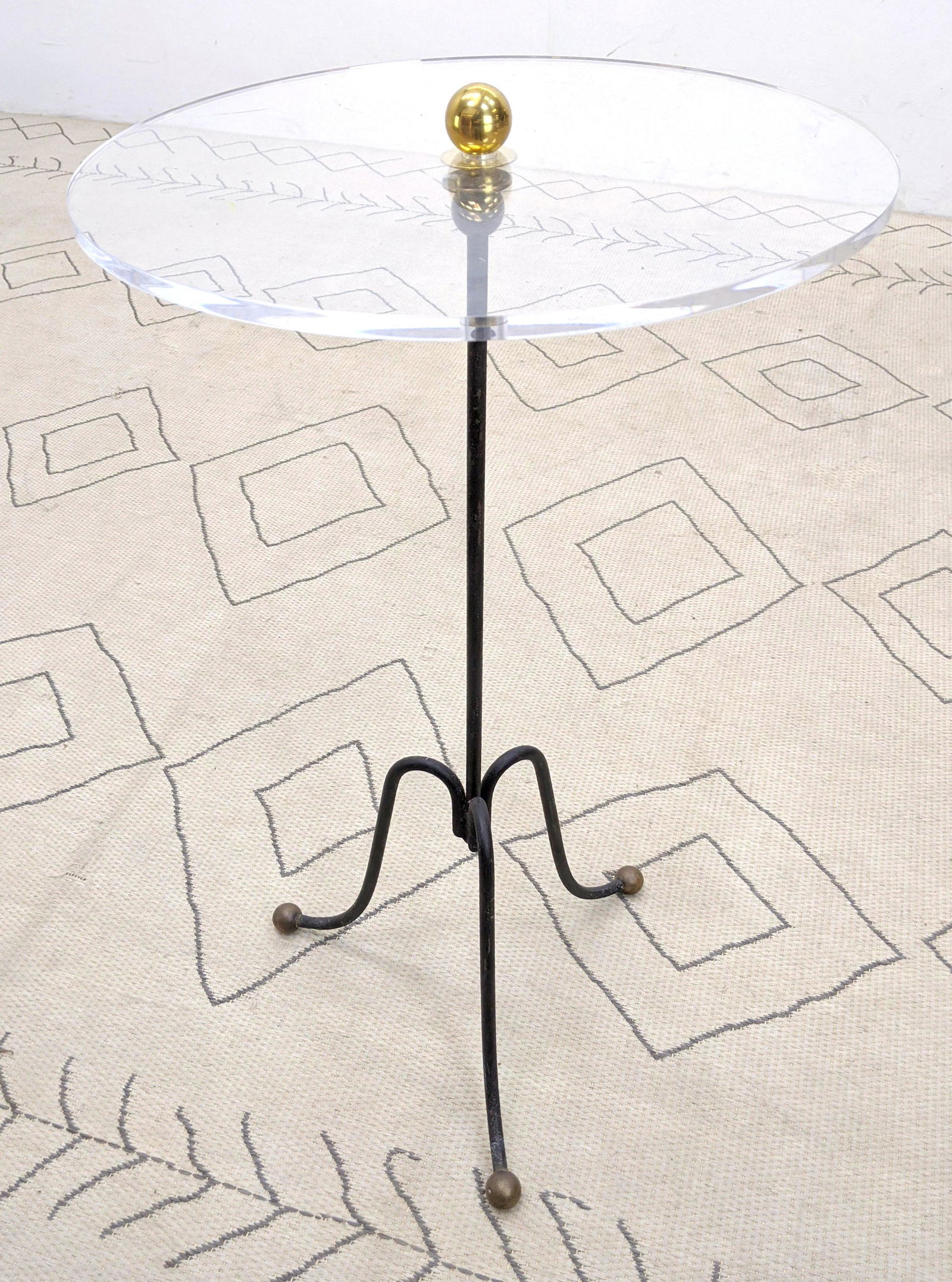 Decorator Smoking Side Table. Acrylic Lucite top. Iron (1 of 8)