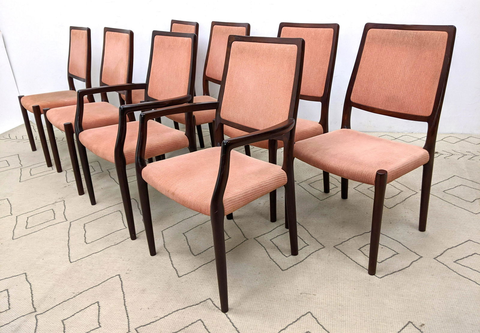 8pcs J.L. MOLLER Dining Chairs. Danish Modern. (1 of 18)