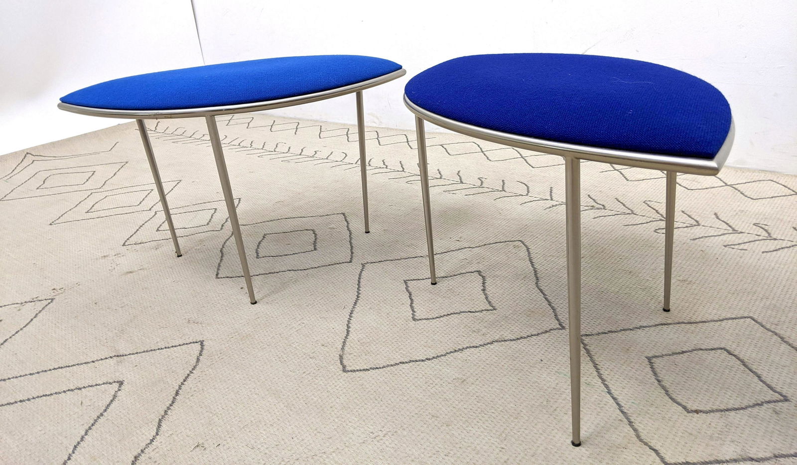 Pair Alexander Girard Style Stool Benches. Three steel (1 of 9)