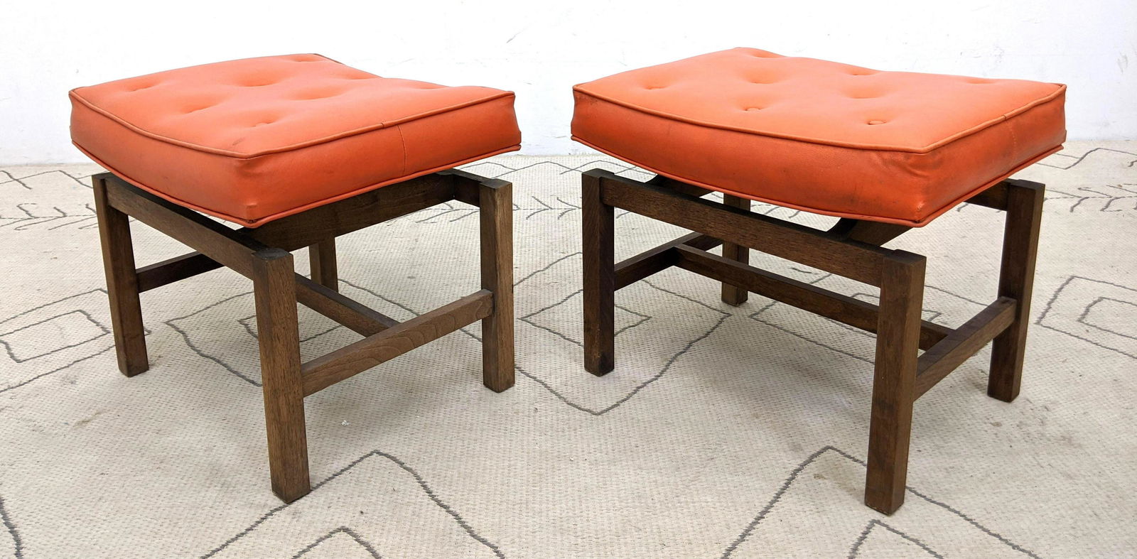 Pair JENS RISOM Style Benches Stools. American Modern W (1 of 10)