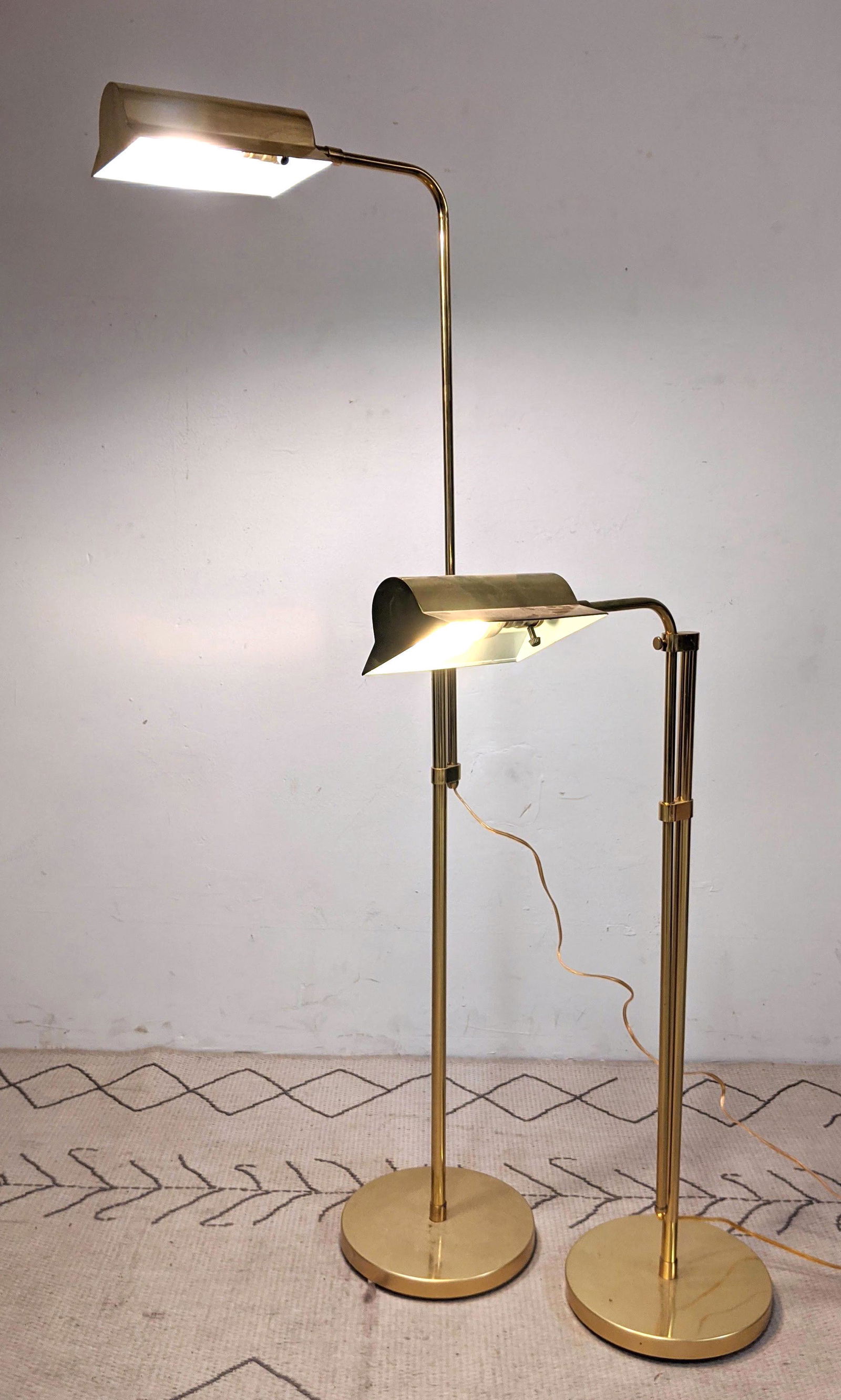 2 Mid Century Modern Brass Adjustable Floor Lamps. (1 of 13)
