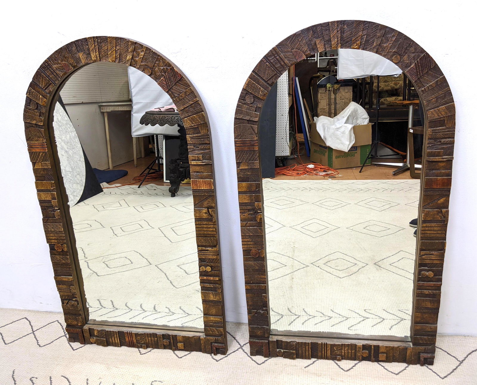Pair Of Mid Century Modern  Arched Top Wall Mirrors. Pa (1 of 9)