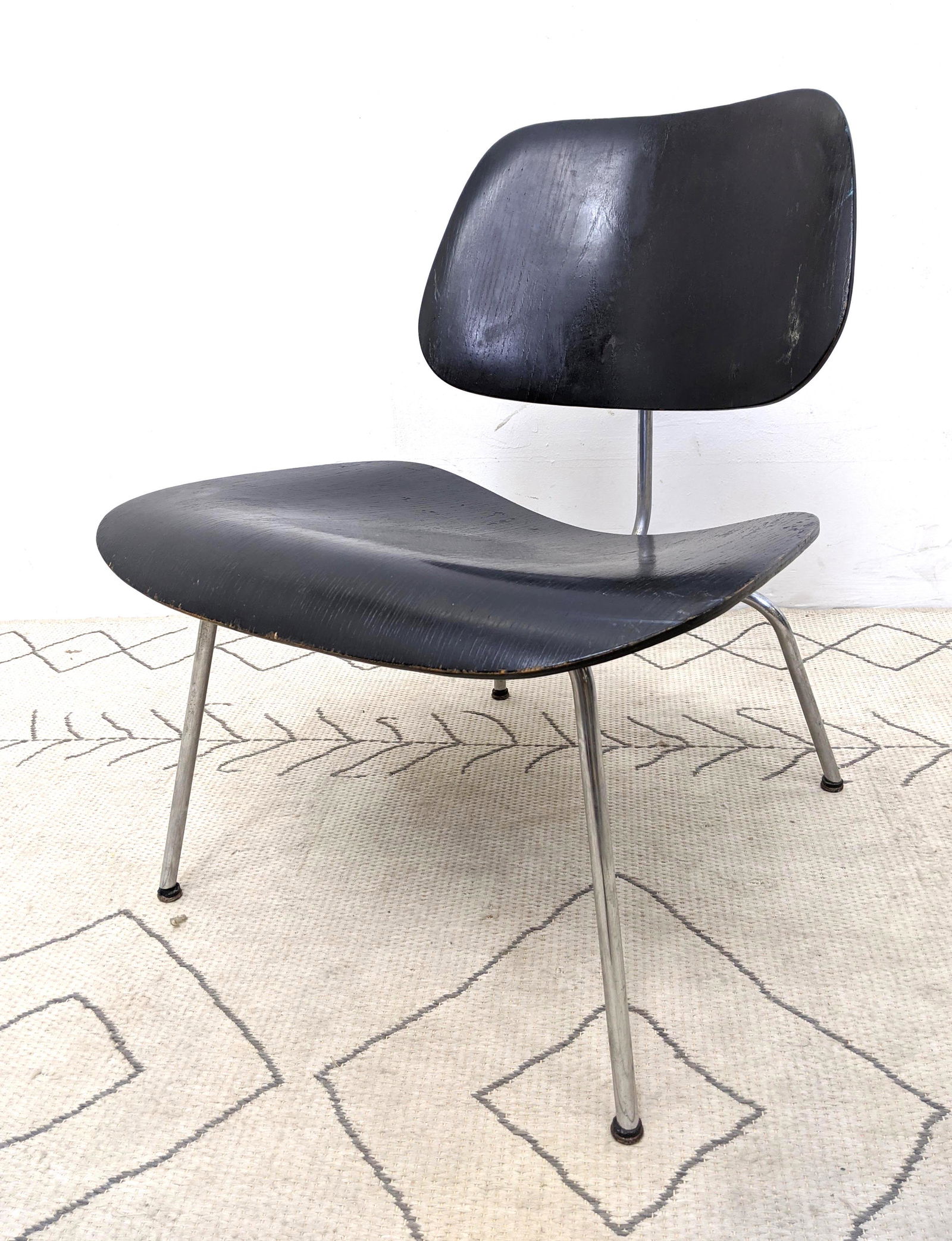 Eames DCM Chair.  Ebonized wood on metal frame. (1 of 12)