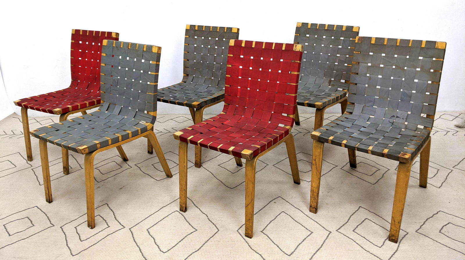 Set 6 ALVAR AALTO style Dining Chairs.  Unmarked. (1 of 15)