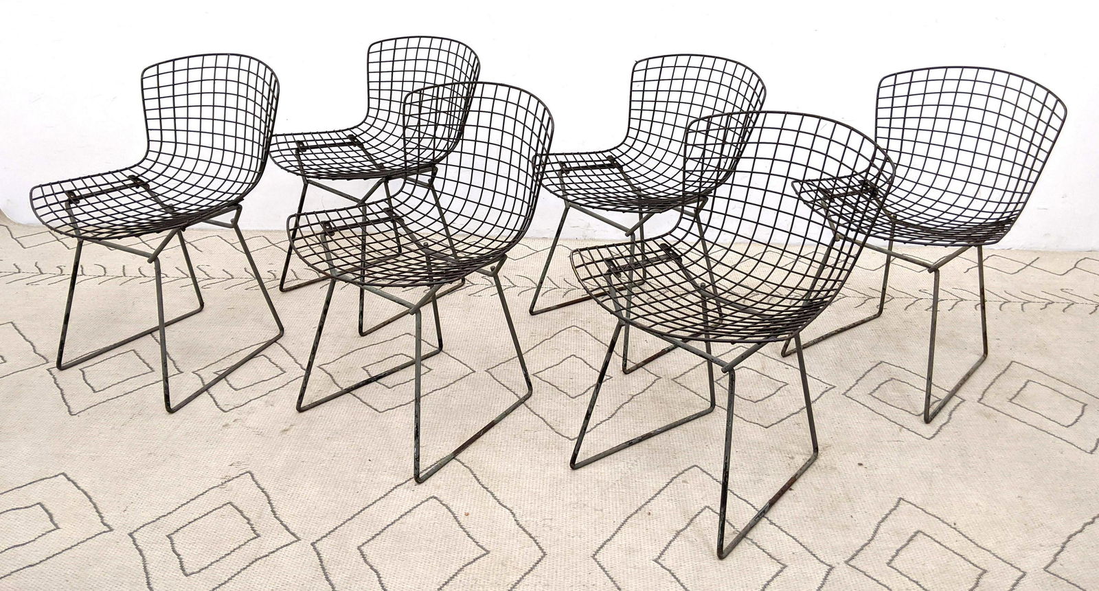 Set 6 HARRY BERTOIA Grid Side Chairs. Not marked (1 of 10)