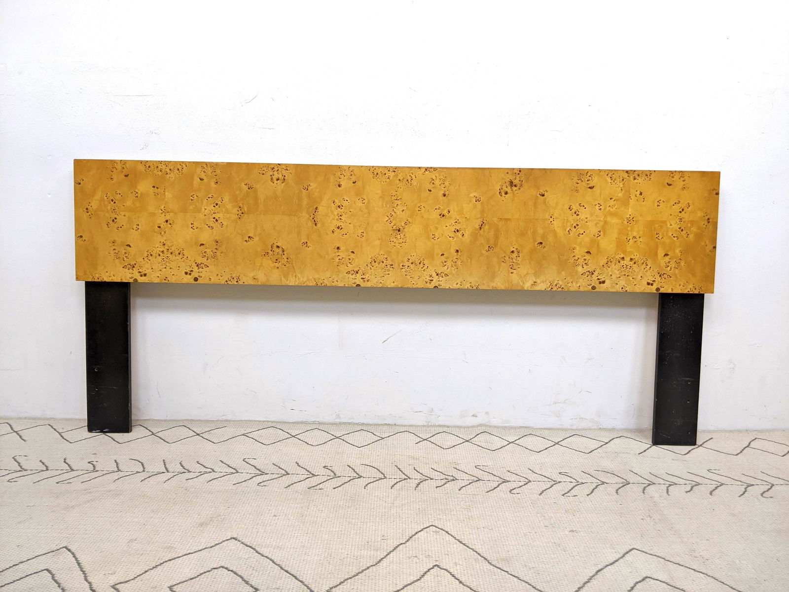 Mid Century Modern  Burl wood Headboard Bed. (1 of 15)