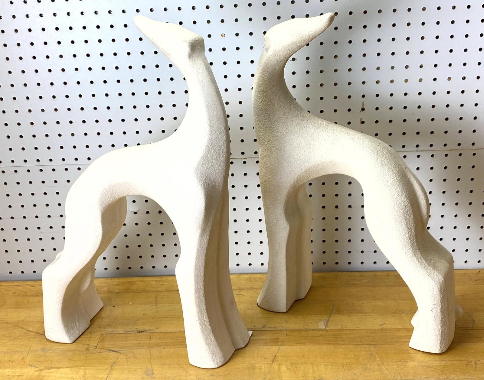 Pair Modernist Whippet Dog Sculptures.: Pair Modernist Whippet Dog Sculptures.-- Dimensions: H: 22 inches ---