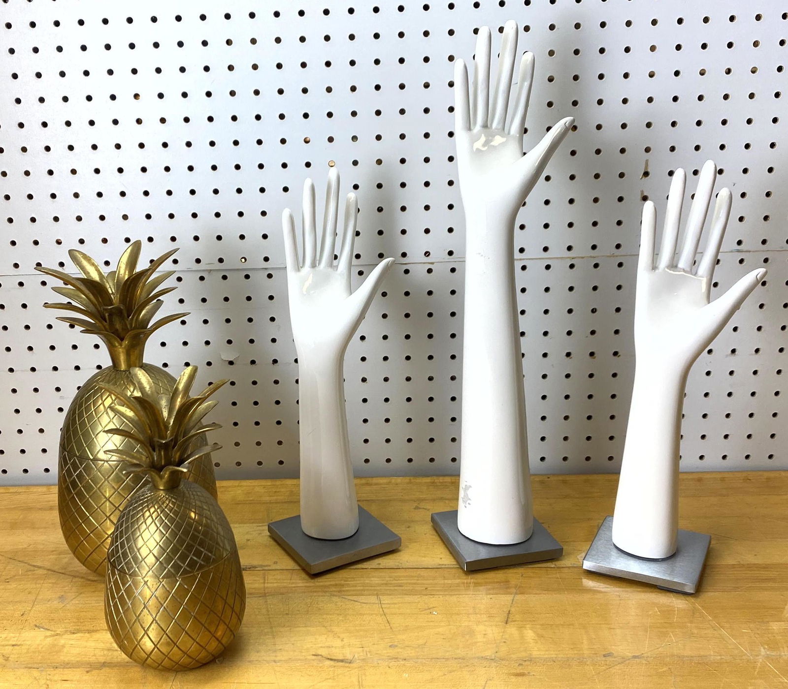 Mid Century Modern Lot.  3 Hand Sculptures and Brass Pi (1 of 10)