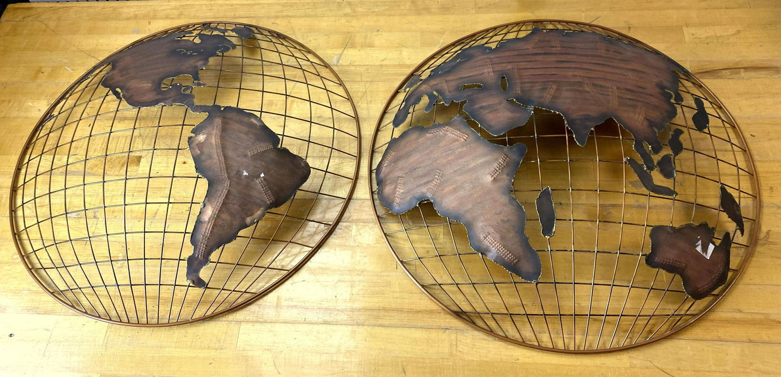 C. JERE style World Globe Wall Sculptures. (1 of 7)