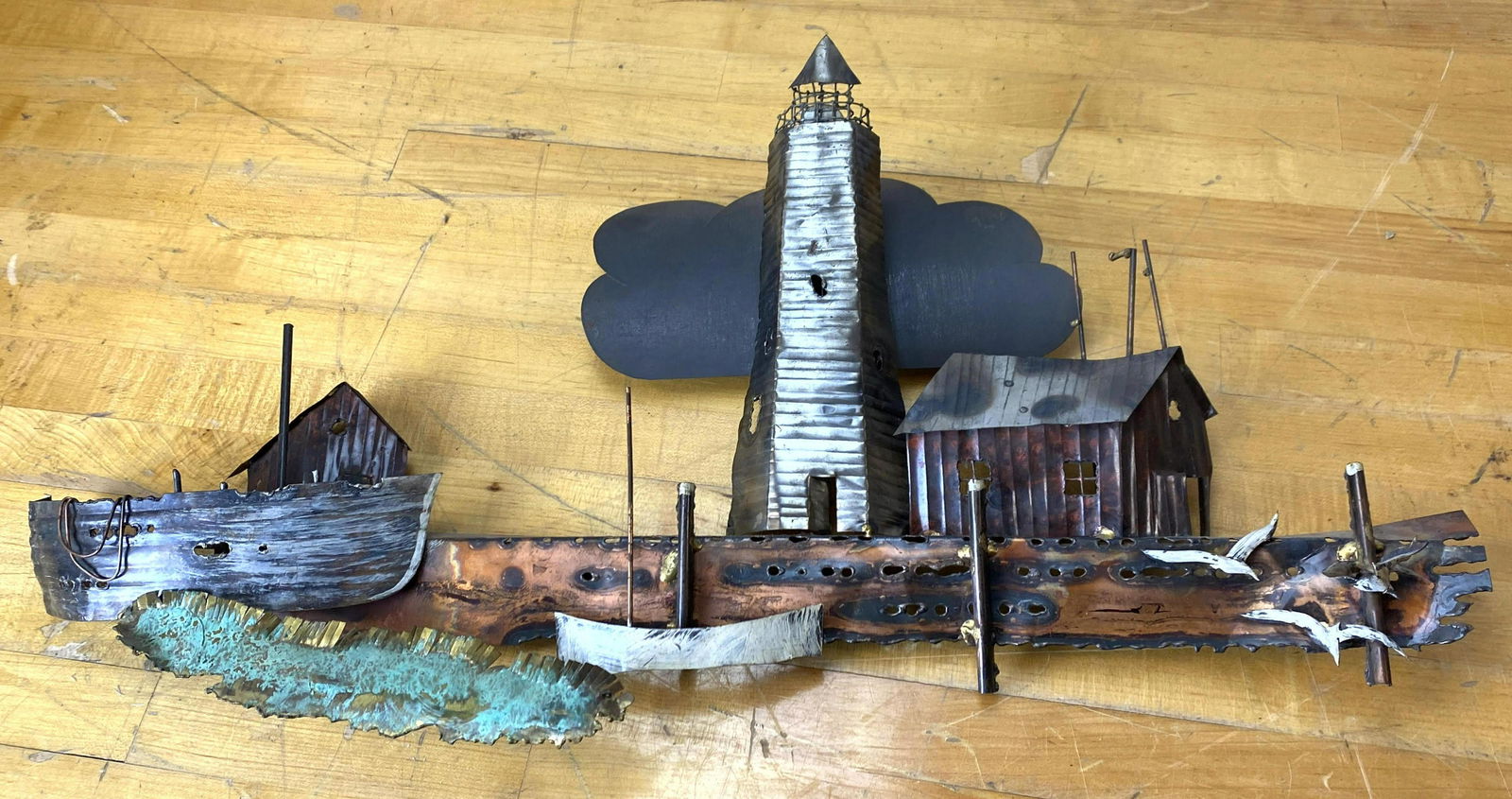 C JERE style lighthouse wall sculpture. (1 of 6)