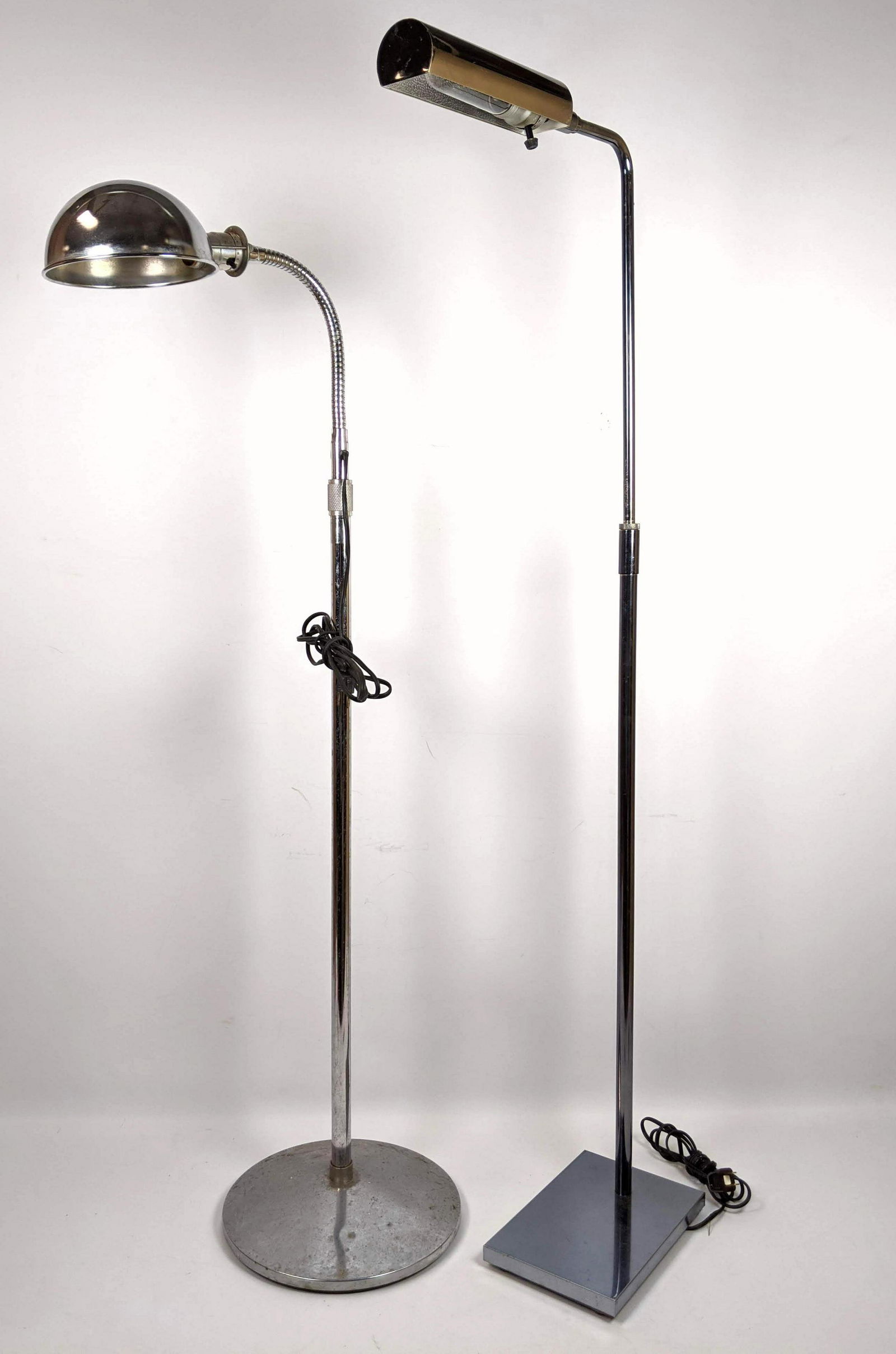 2 Chrome Mid century style floor lamps. (1 of 14)