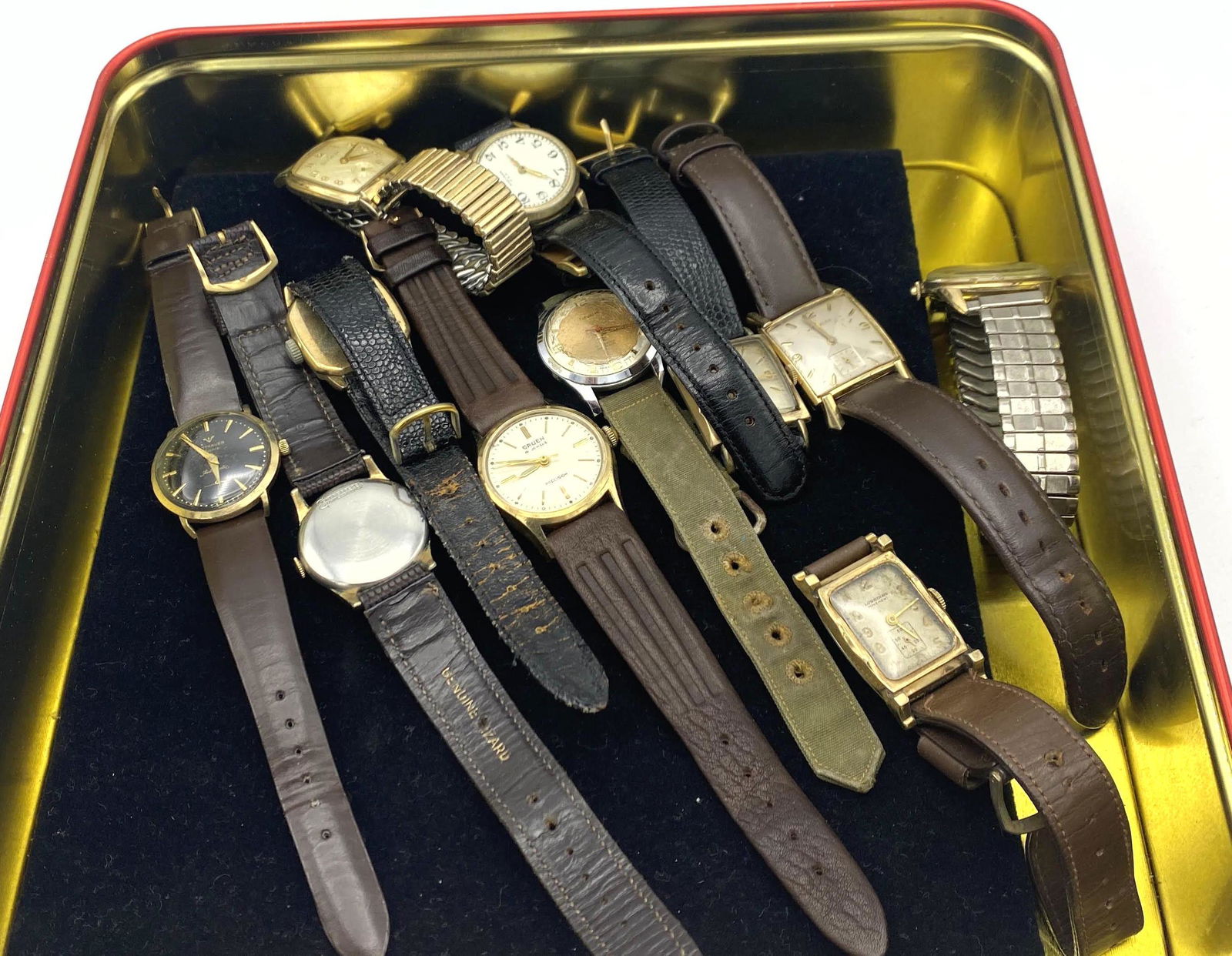 11pcs Vintage Wrist Watches. Wittnauer, HAMILTON, Walth (1 of 12)