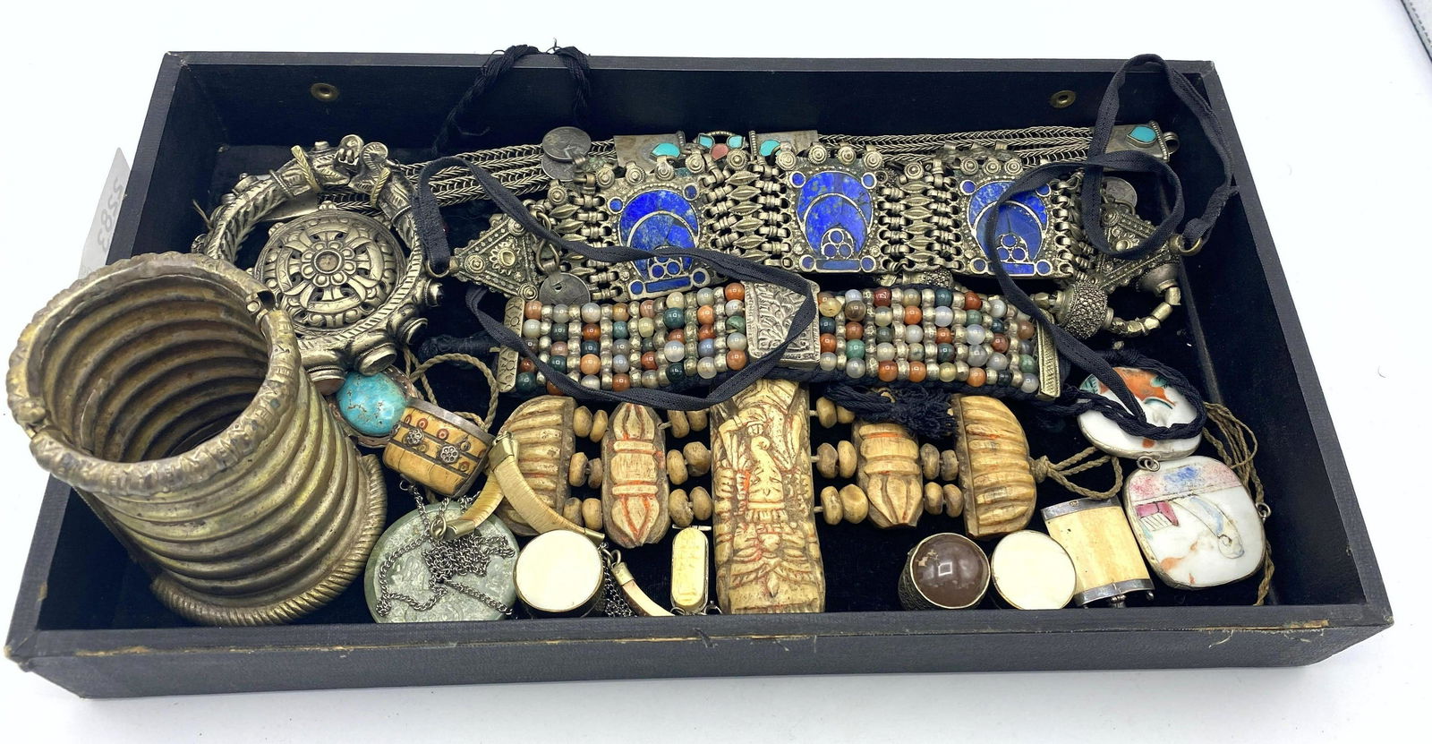 Mixed Ethnic Tribal Jewelry LOT. Large wide cuff bracel (1 of 17)