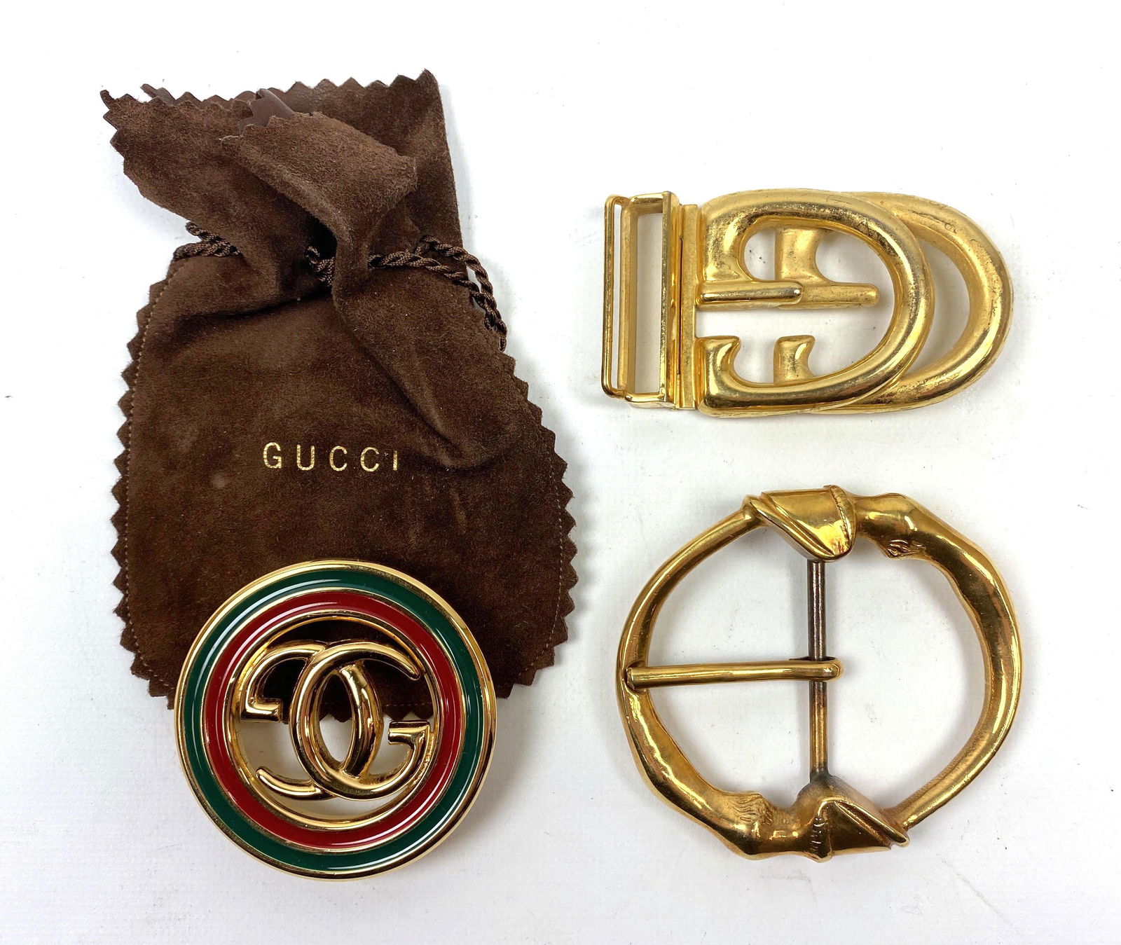 3 pc Vintage GUCCI Belt Buckles. (1 of 20)