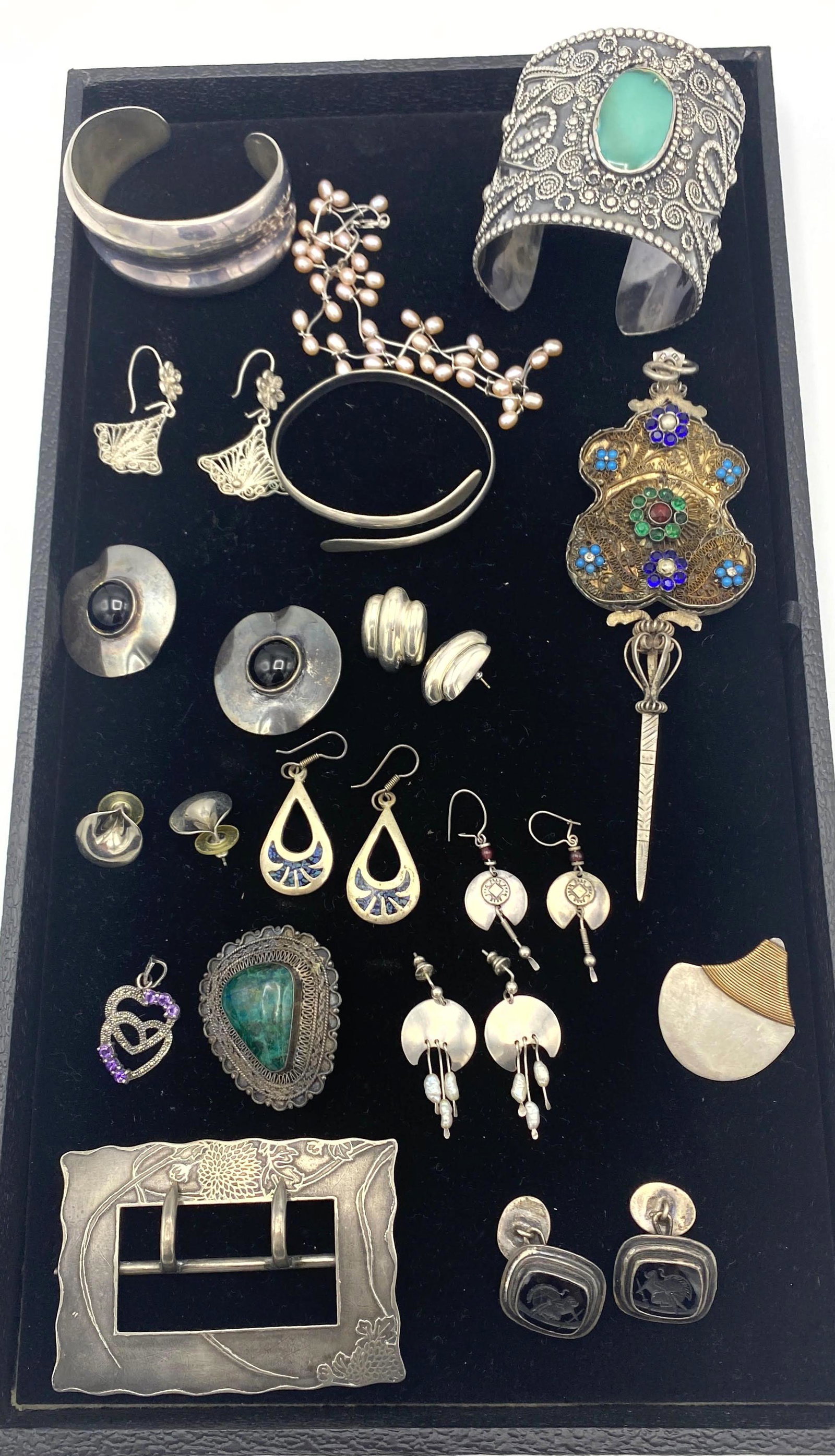 Large Lot Sterling Silver Jewelry. BALLESTEROS Cuff Bra (1 of 9)