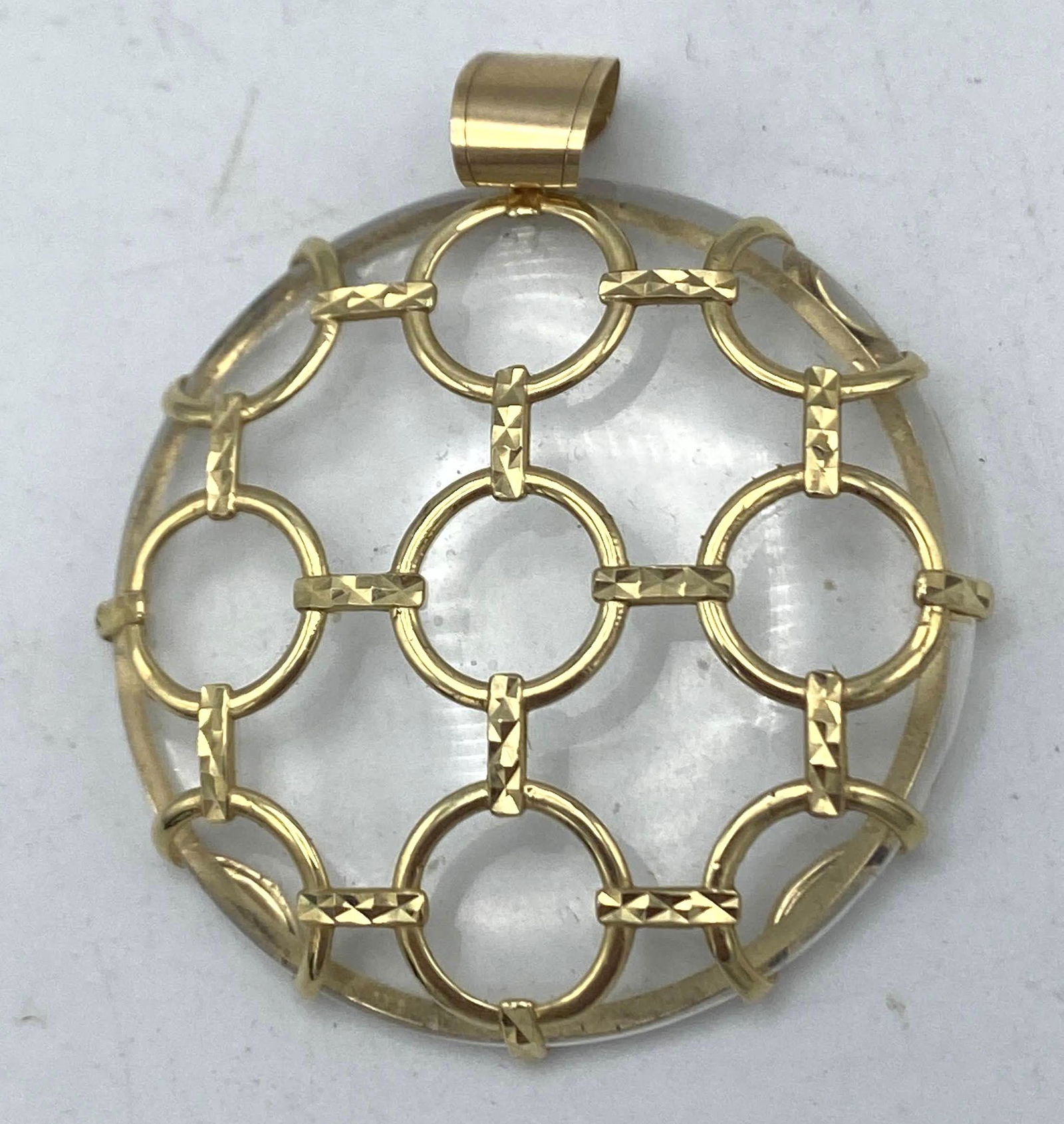 14K Gold and Crystal Necklace Pendant. (1 of 5)