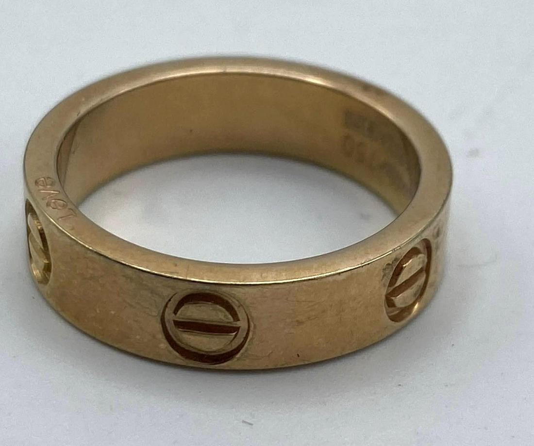 18K Gold CARTIER Band Ring with Screw Design. Marked CA (1 of 5)