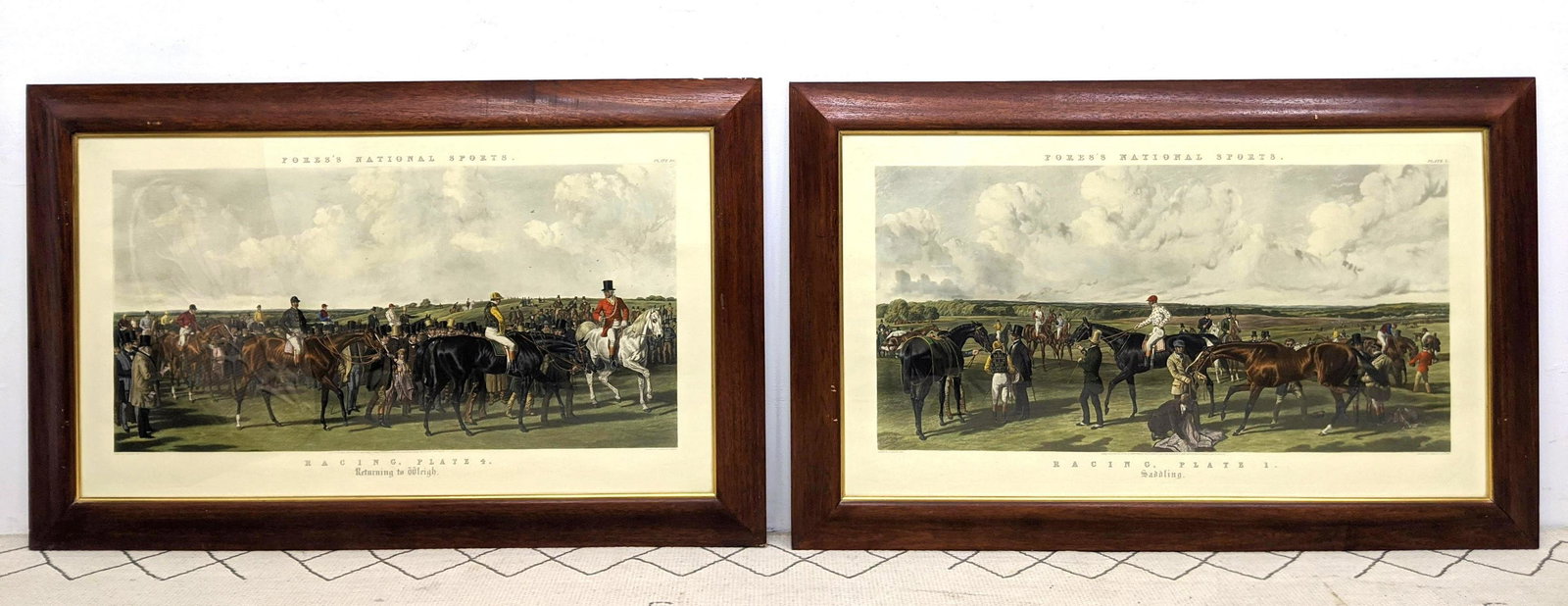 2 Antique Horse Racing Colored Engravings. RETURNING TO (1 of 20)