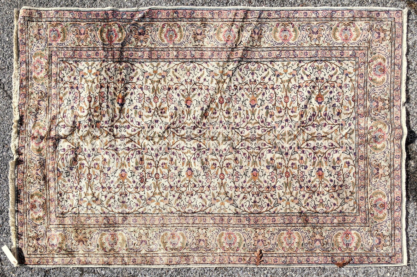 5'10x4' Tan Handmade Oriental Carpet Rug Kirman style (1 of 4)