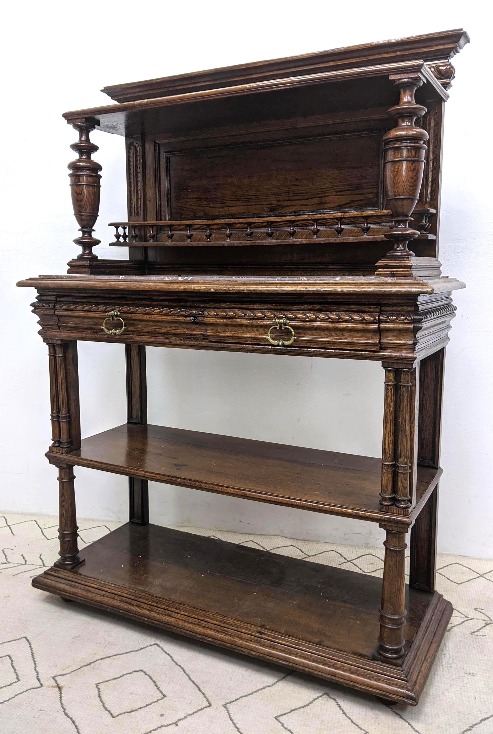 Antique Marble Top Server with Tall Back splash and Urn (1 of 20)