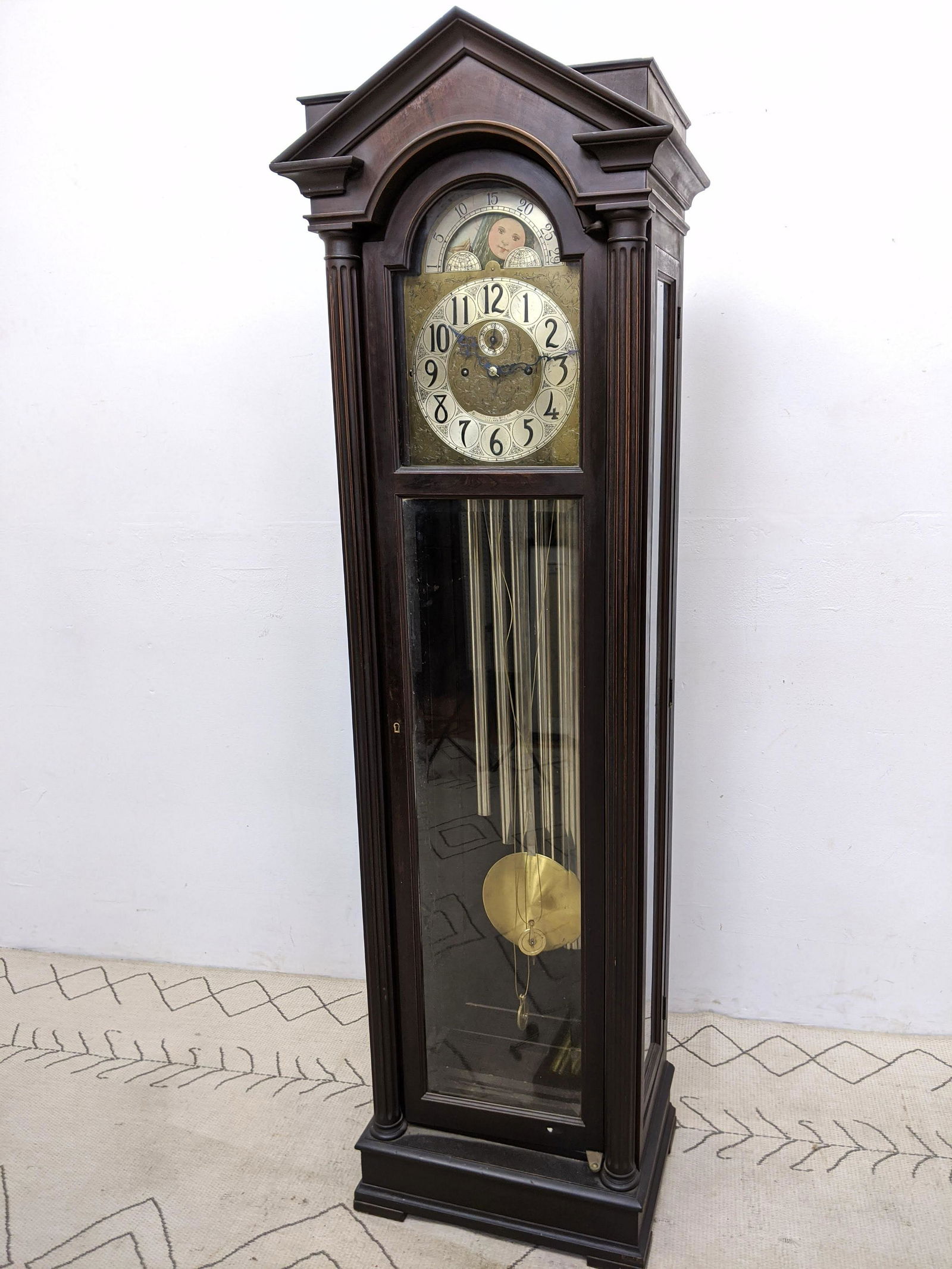 Mahogany Tall Case Grandfathers Clock. Moon Phase Dial. Dec 10, 2020