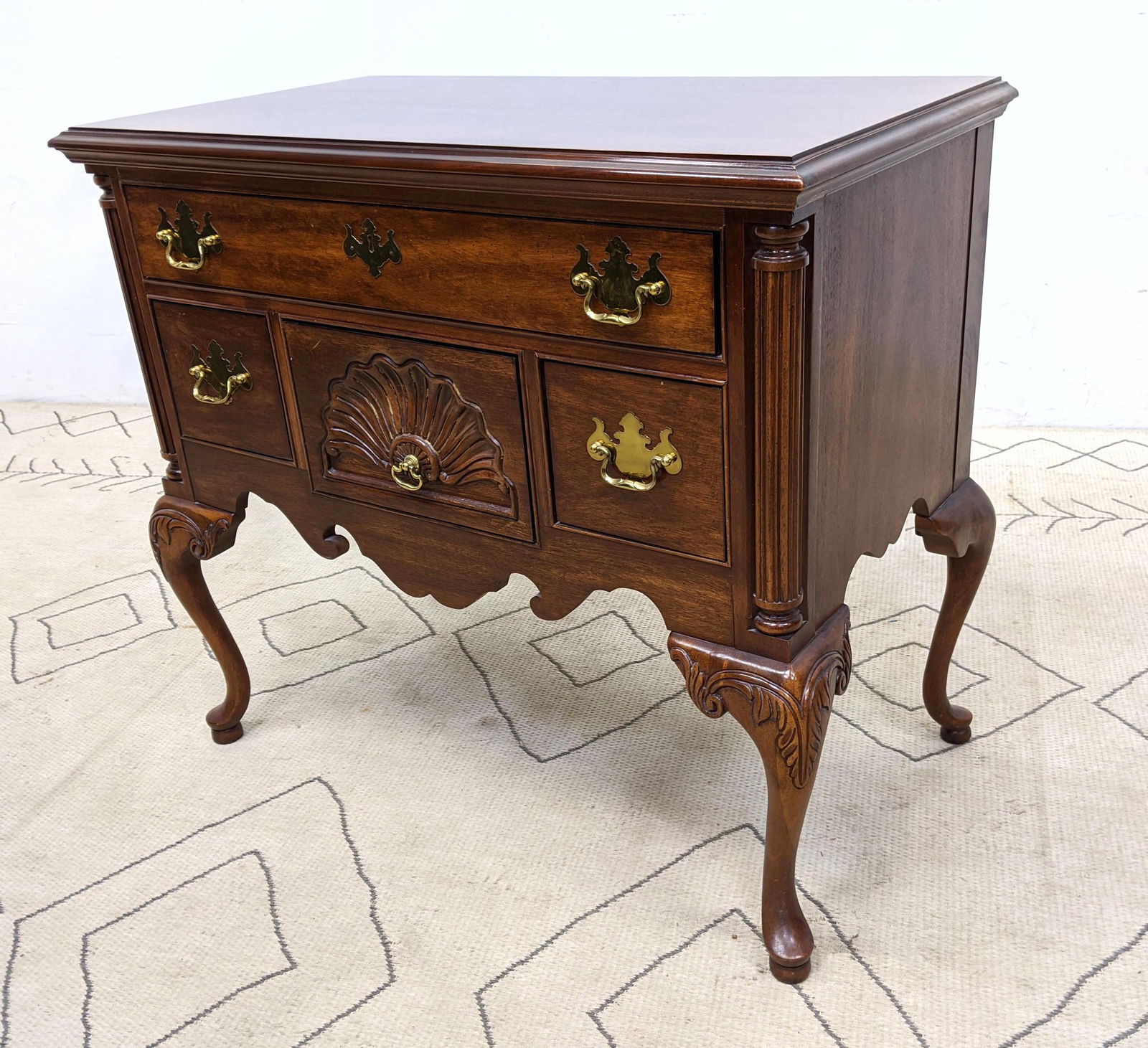 THOMASVILLE Low Boy Cabinet Dresser Raised on Queen Ann: THOMASVILLE Low Boy Cabinet Dresser Raised on Queen Anne Legs. The Mahogany Collection.-- Dimensions: H: 31.5 inches: W: 35 inches: D: 19 inches ---