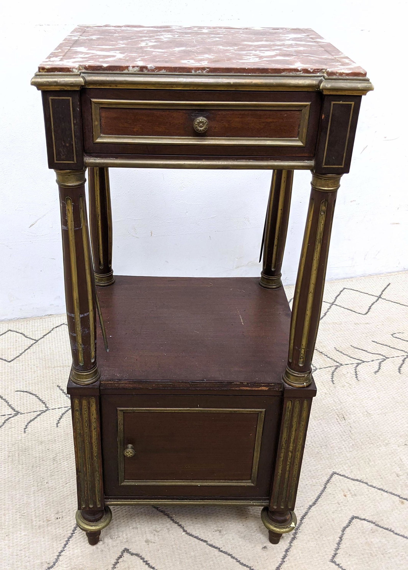 French Style Marble Top Wash Stand Table. Marble lined. (1 of 14)