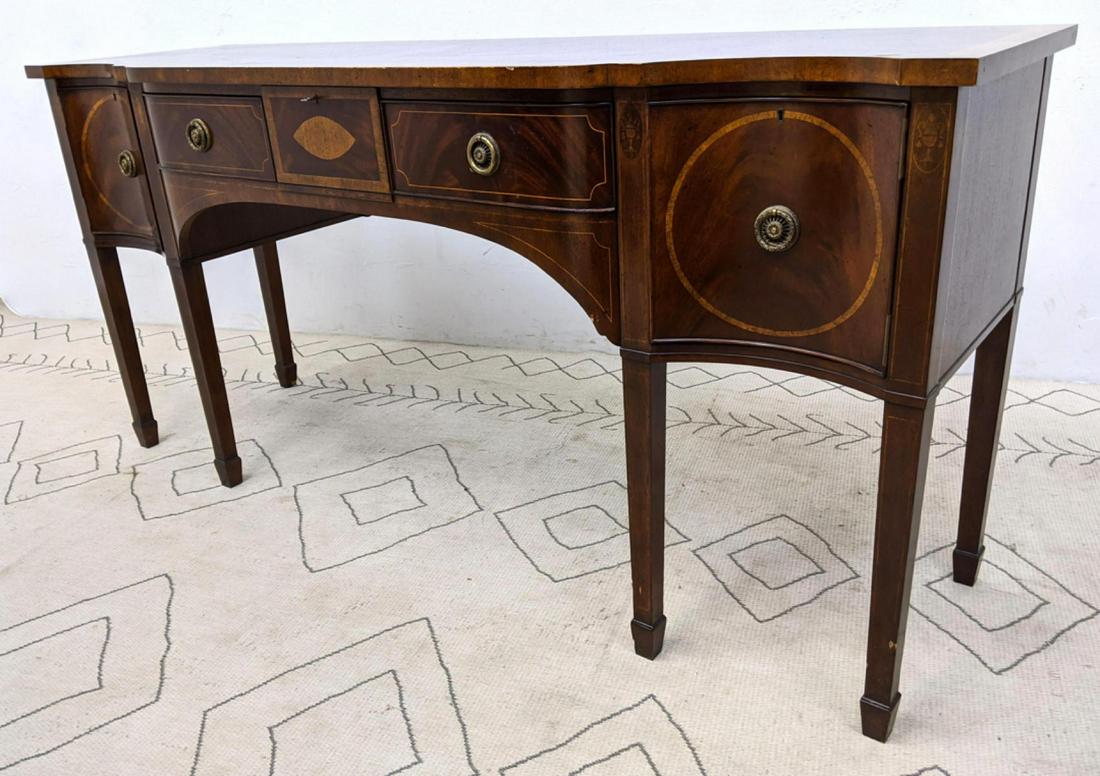 Banded Mahogany Hepplewhite Style Sideboard Cabinet. Se (1 of 18)