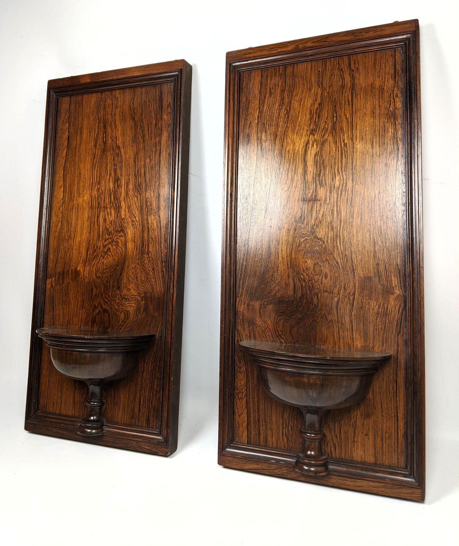 Pair Rosewood Wall Shelf Plaques. Wall brackets. (1 of 9)